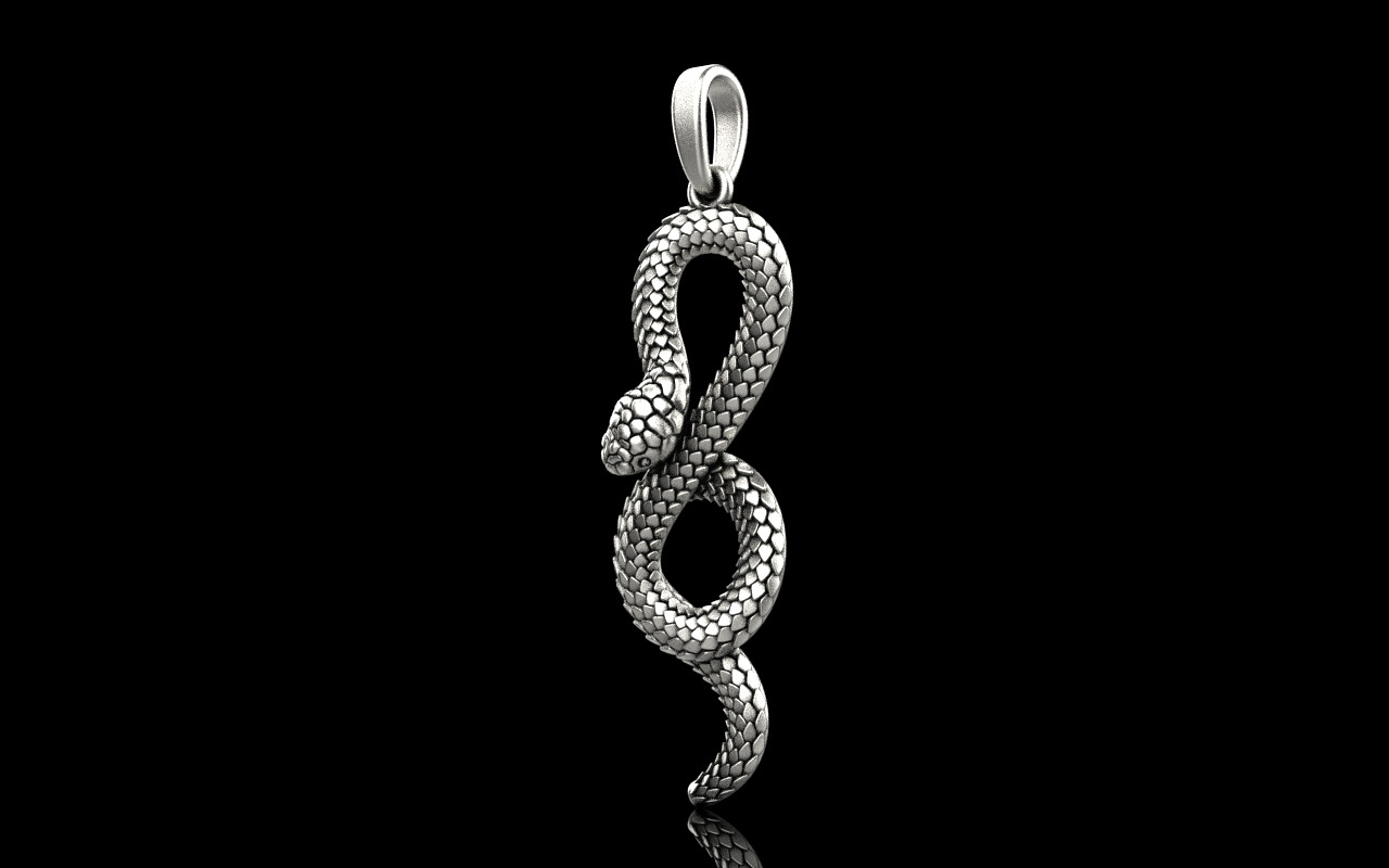 lightweight eternity snake pendant model 964 3D print model_1