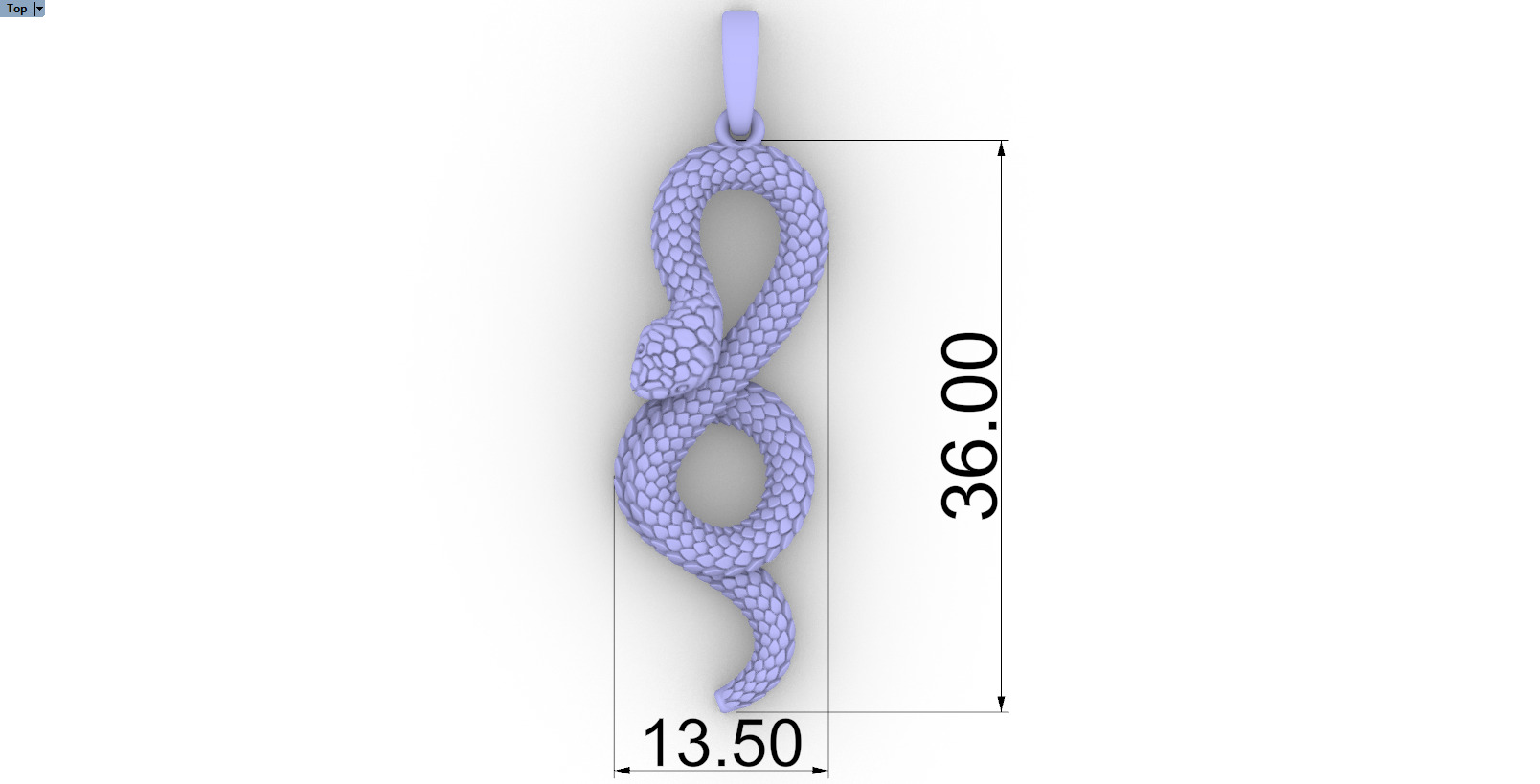 lightweight eternity snake pendant model 964 3D print model_8