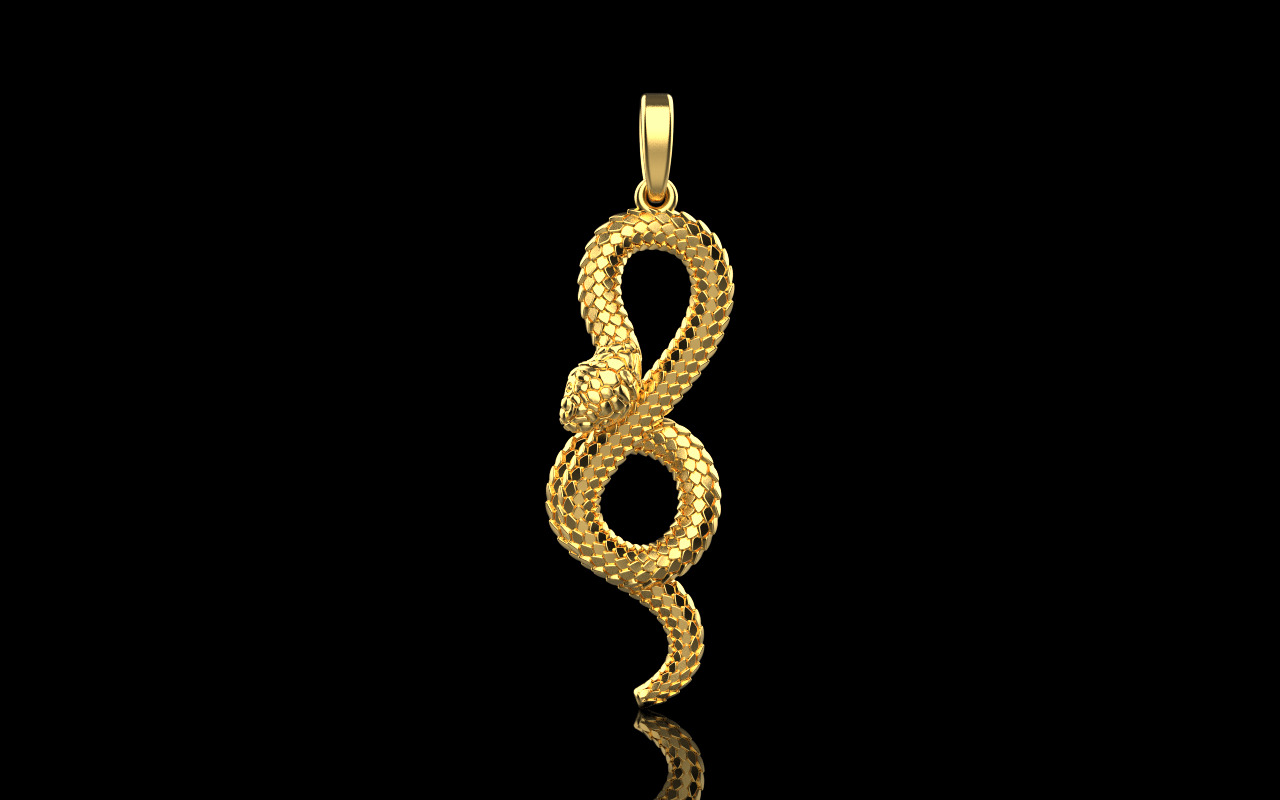 lightweight eternity snake pendant model 964 3D print model_25
