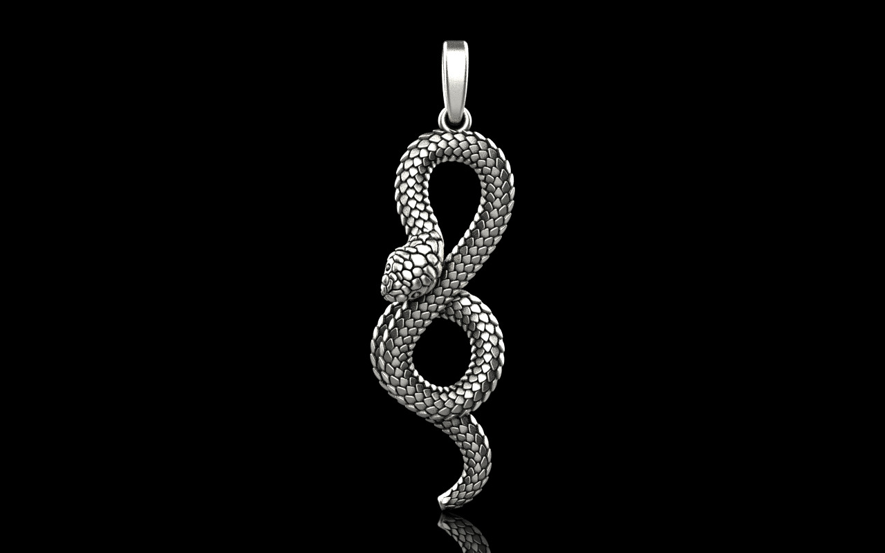 lightweight eternity snake pendant model 964 3D print model_2