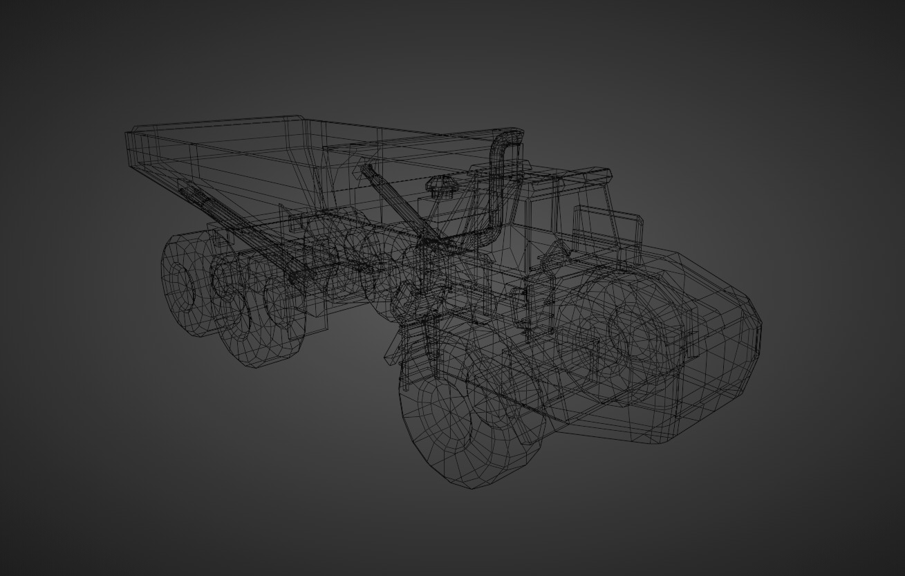 Articulated Hauler Heavy Vehicle Low-poly 3D model_8