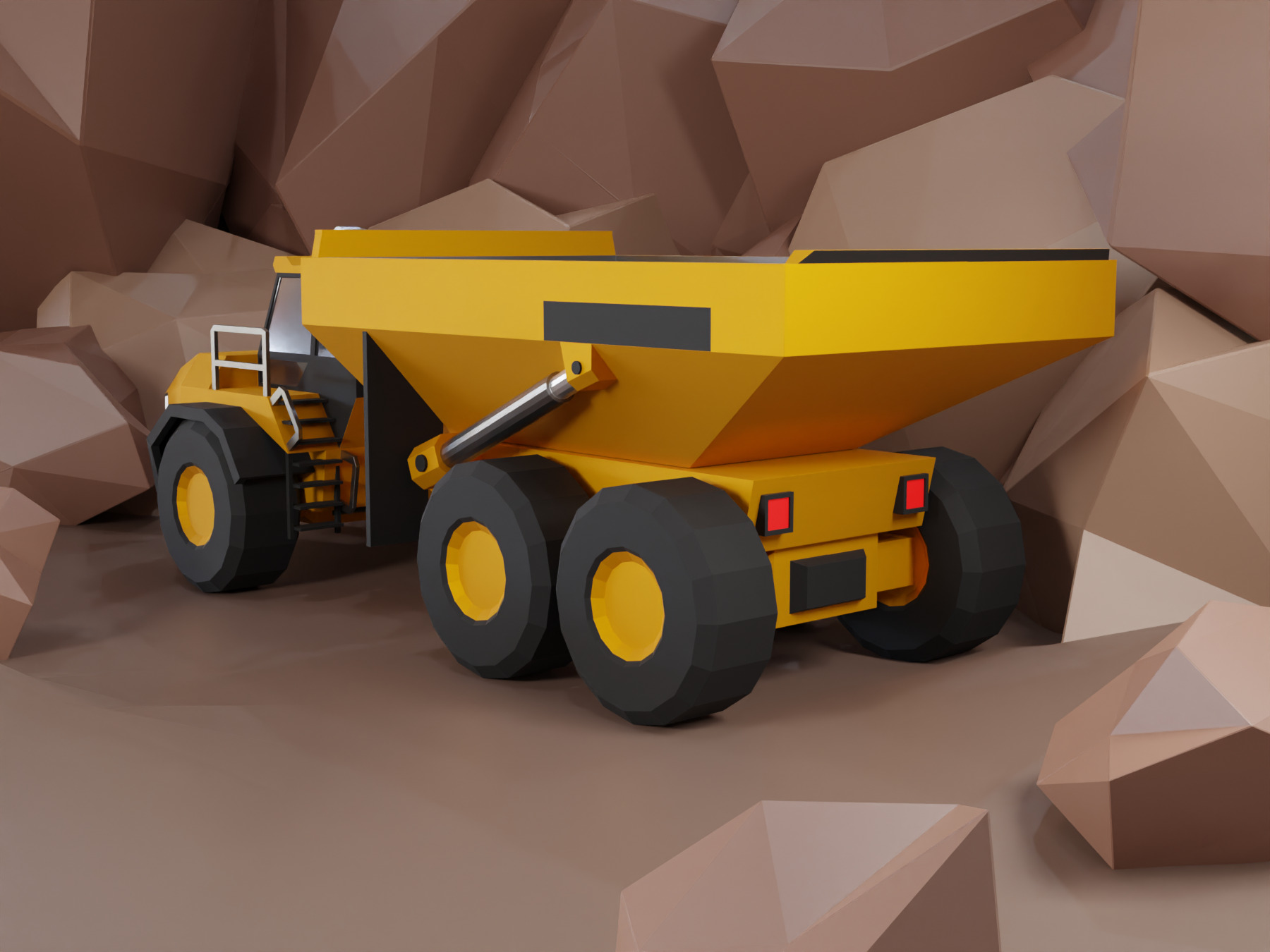 Articulated Hauler Heavy Vehicle Low-poly 3D model_4