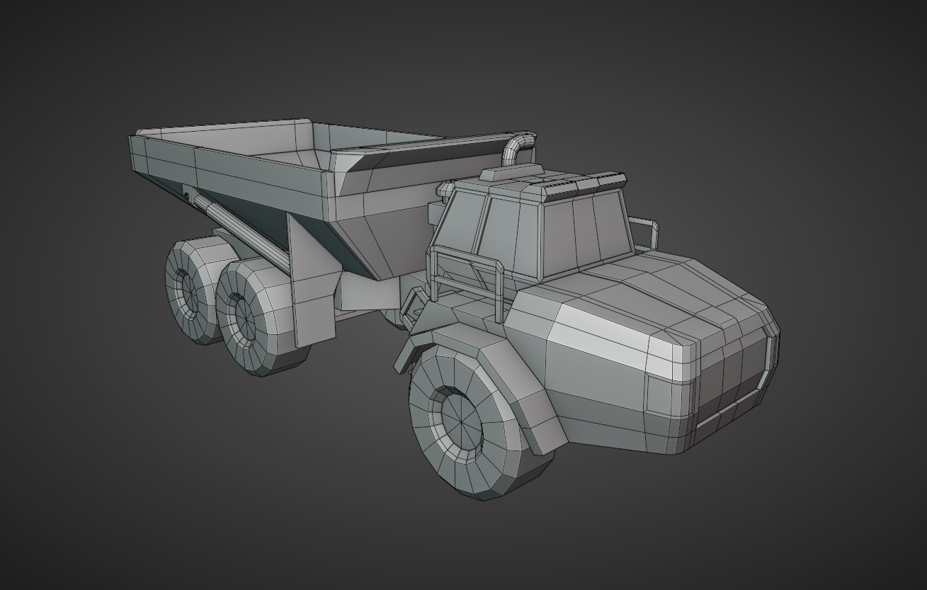 Articulated Hauler Heavy Vehicle Low-poly 3D model_7