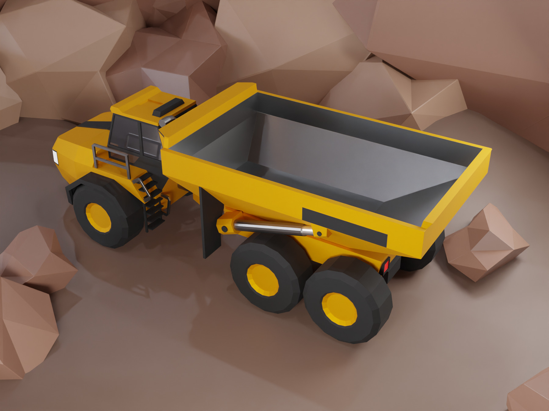 Articulated Hauler Heavy Vehicle Low-poly 3D model_2