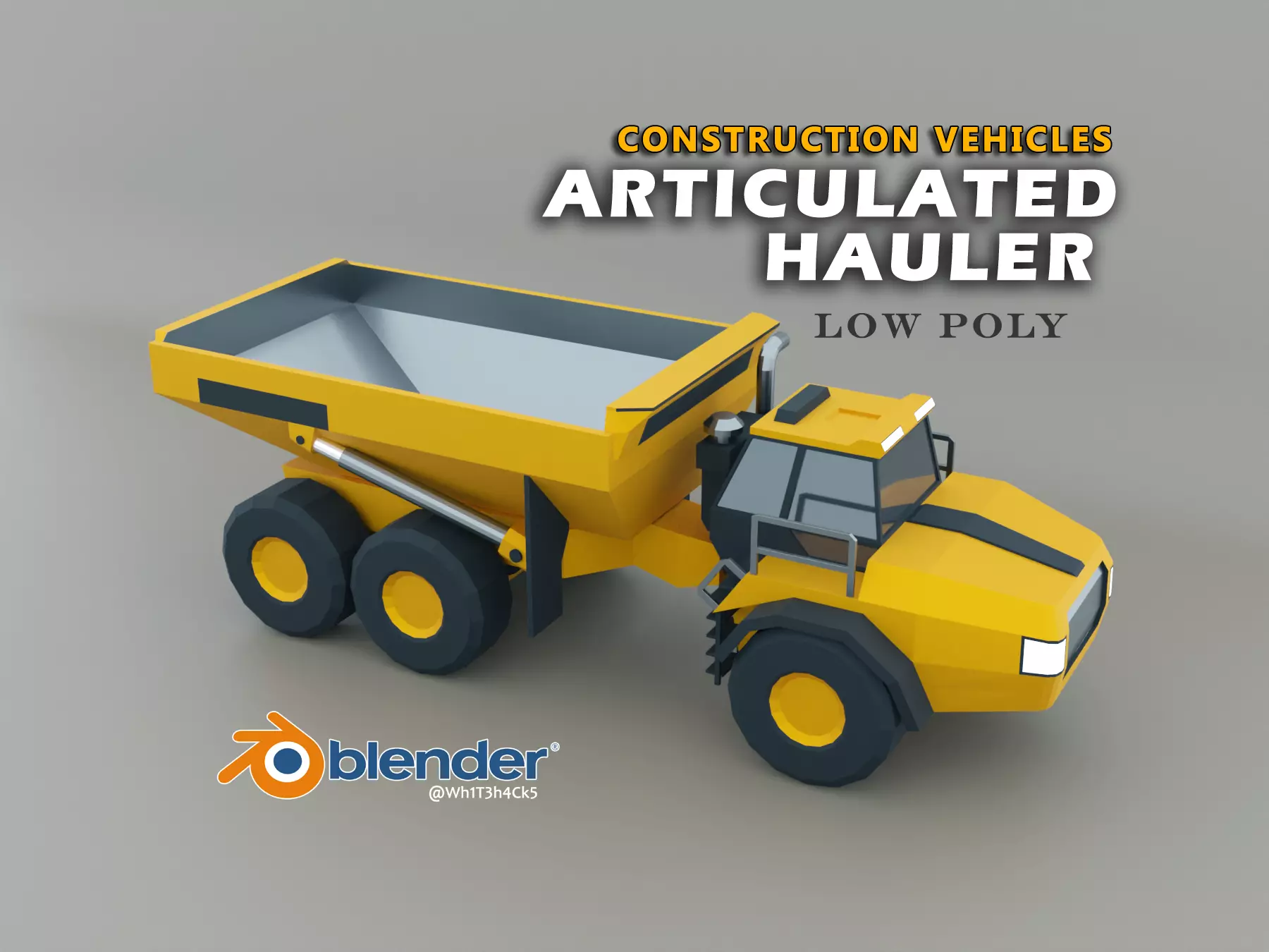 Articulated Hauler Heavy Vehicle Low-poly 3D model_0