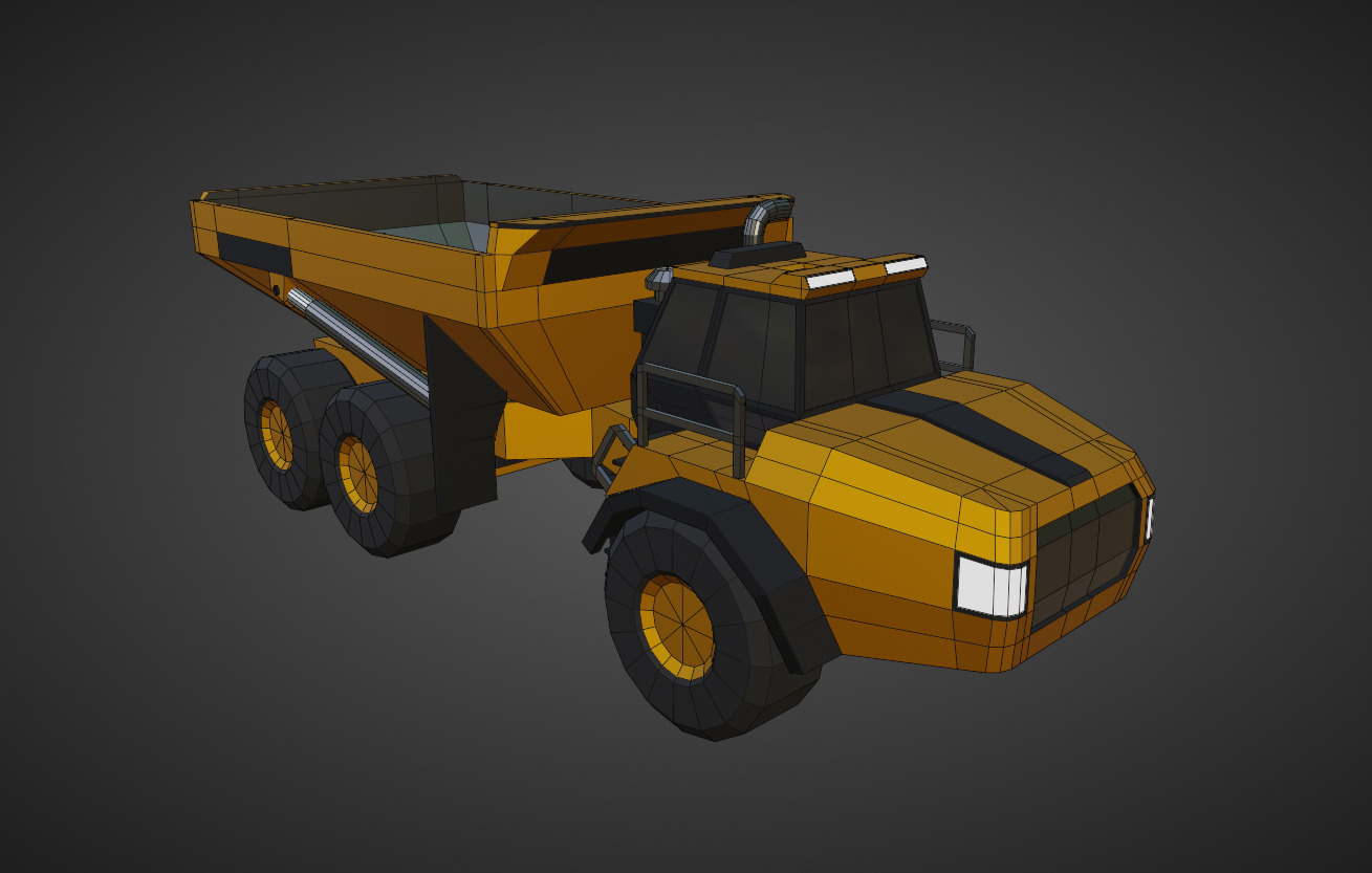 Articulated Hauler Heavy Vehicle Low-poly 3D model_6