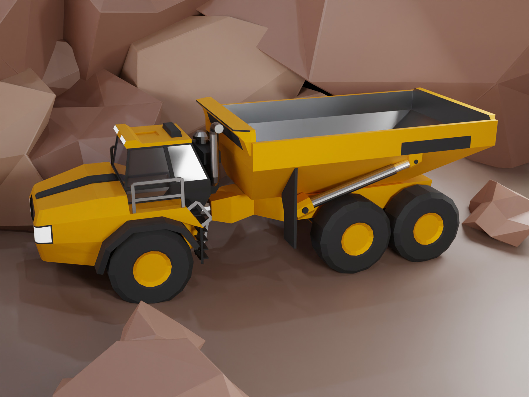Articulated Hauler Heavy Vehicle Low-poly 3D model_3