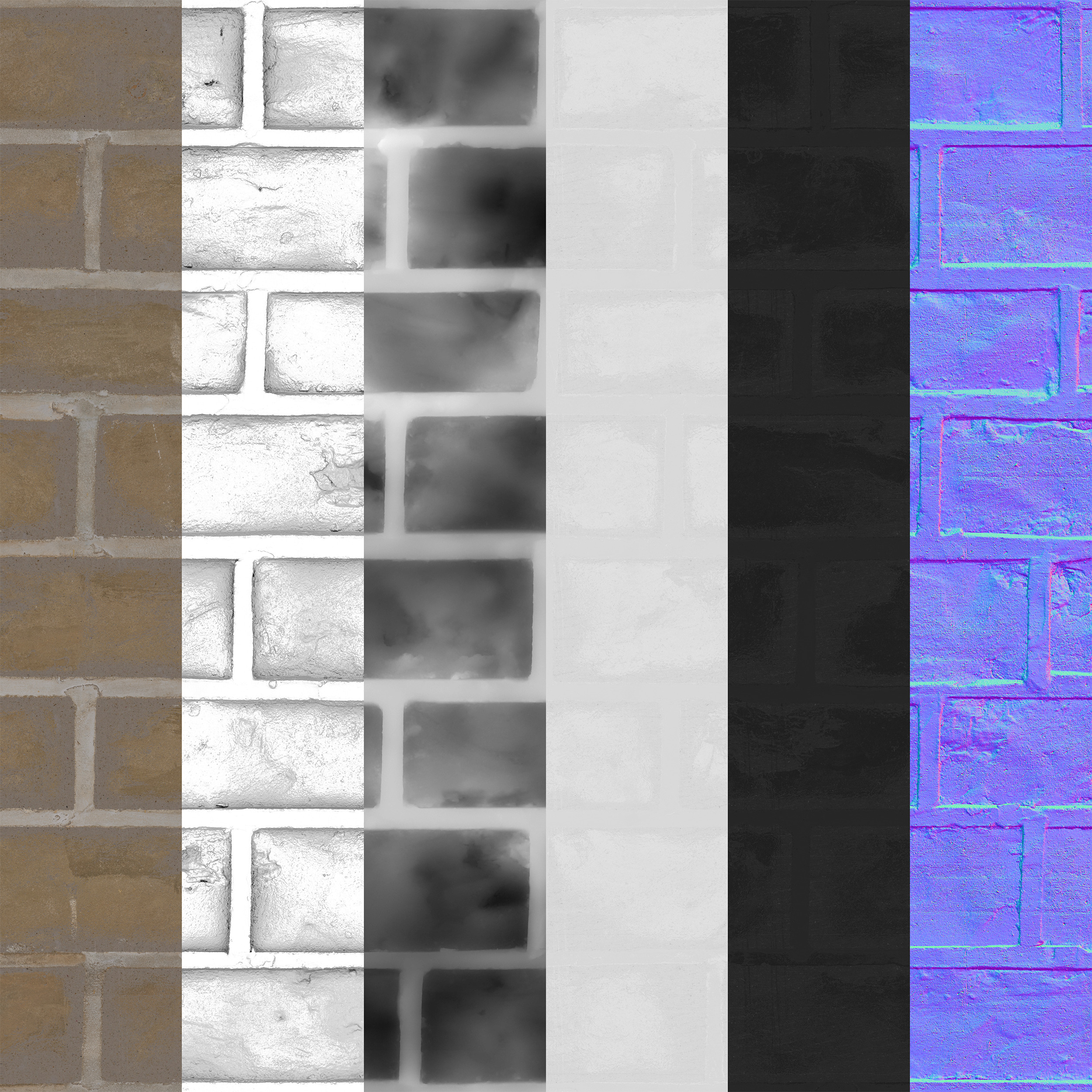 Brick 16 pbr 4k png seamless 4k Texture 3D model_6