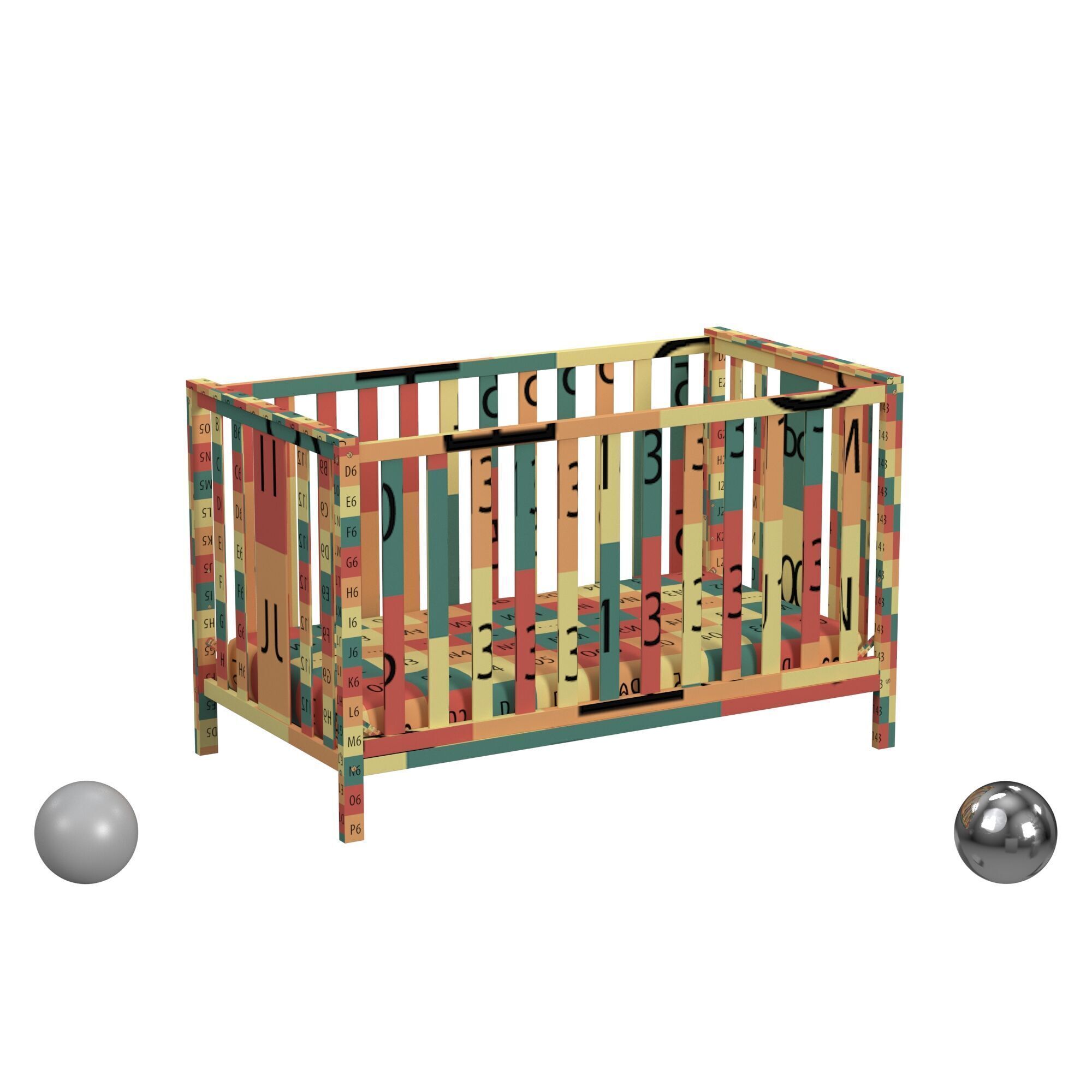 Walmart Driftwood Crib 3D model_2