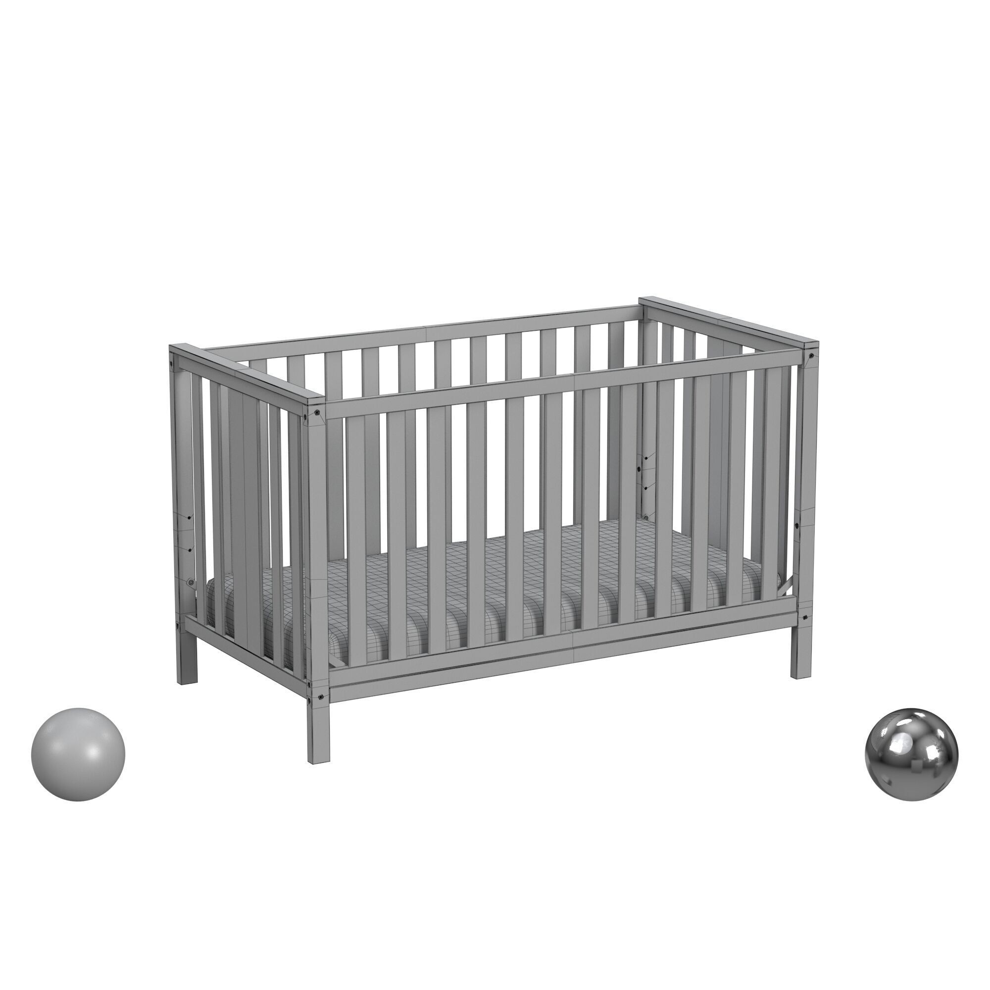 Walmart Driftwood Crib 3D model_3