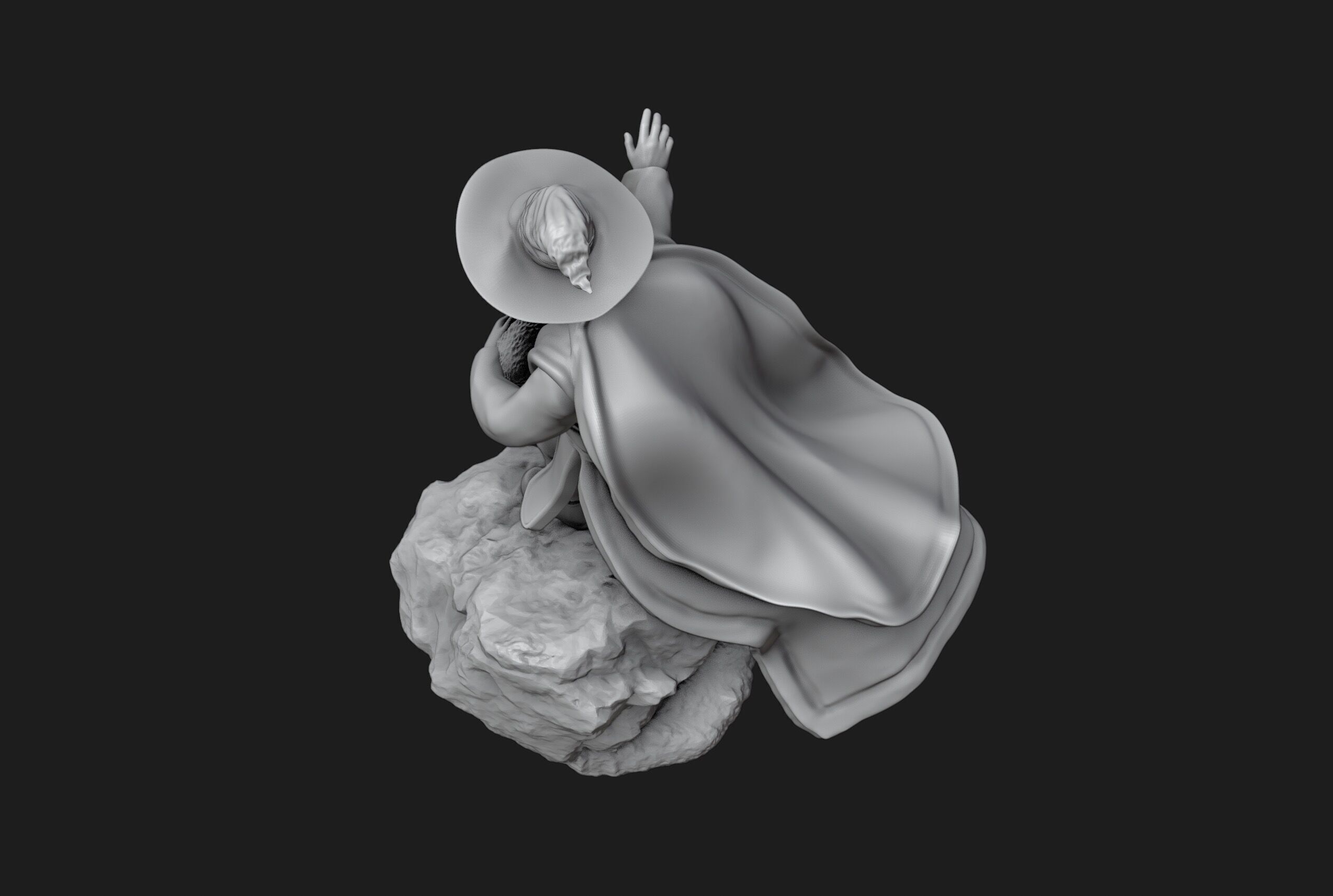 Wizard Running with a Magical Egg 3D print model_9