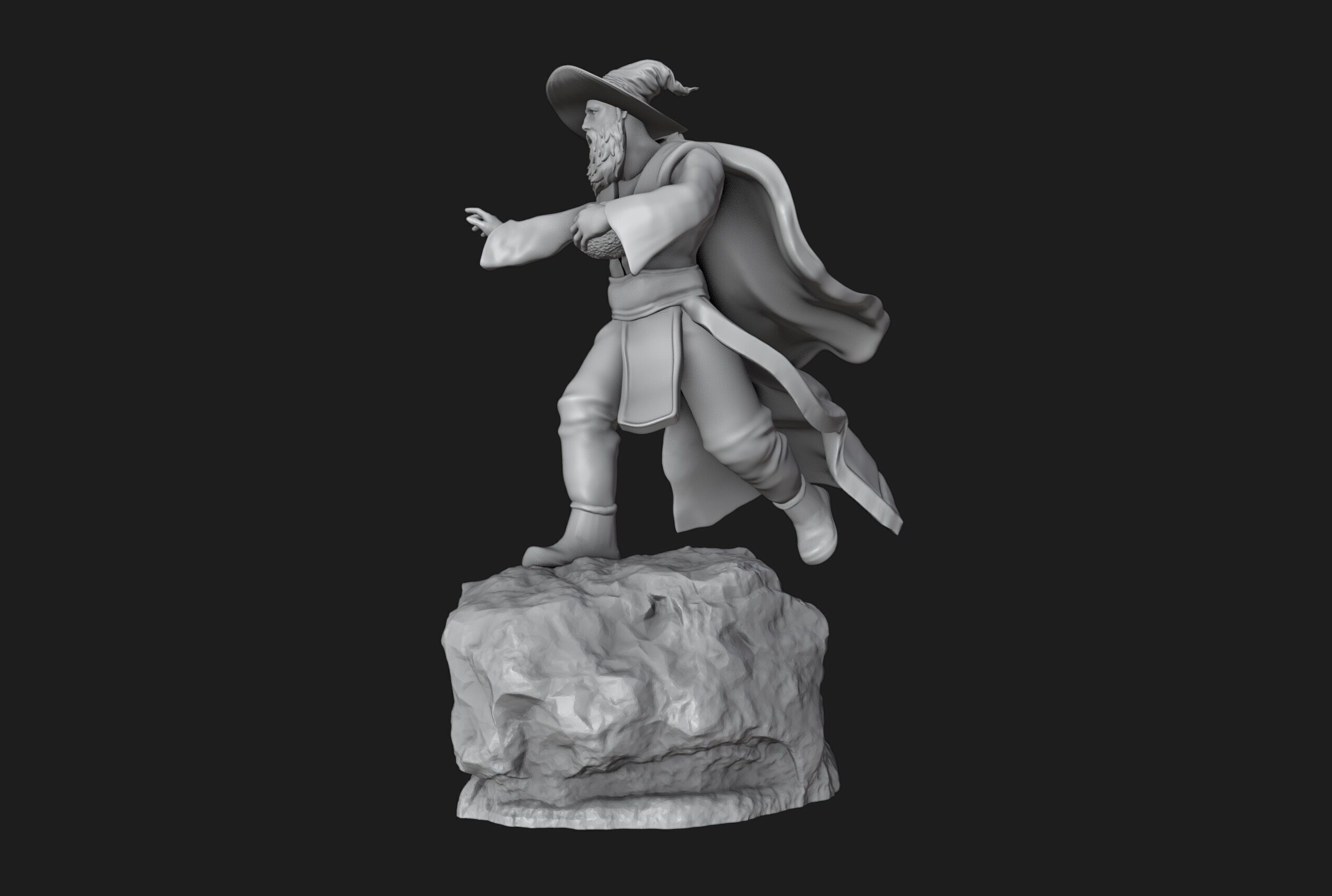 Wizard Running with a Magical Egg 3D print model_3