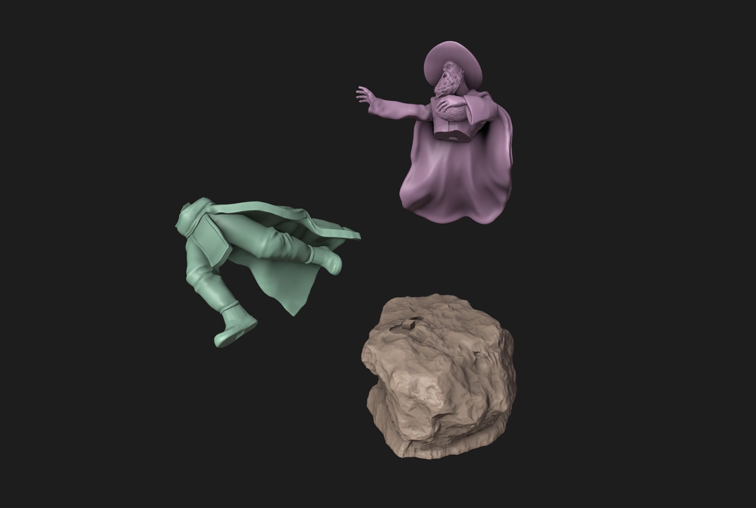 Wizard Running with a Magical Egg 3D print model_2