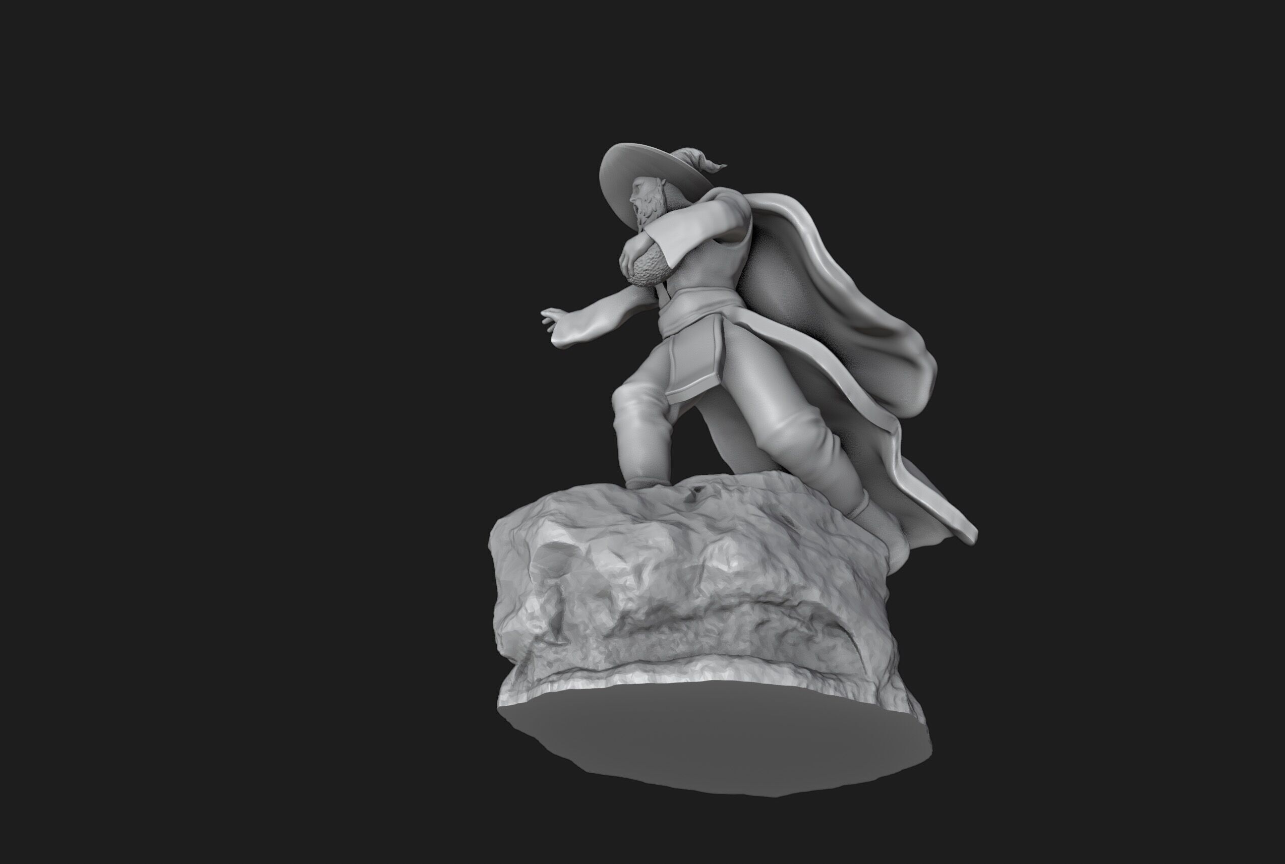 Wizard Running with a Magical Egg 3D print model_8
