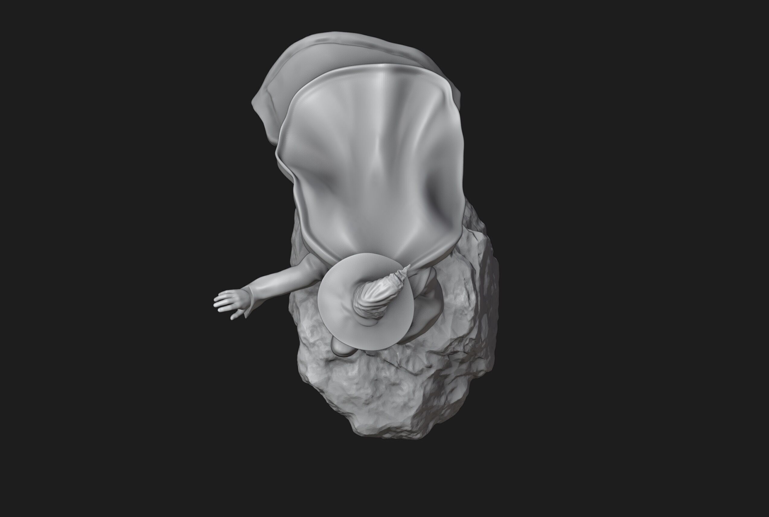 Wizard Running with a Magical Egg 3D print model_7