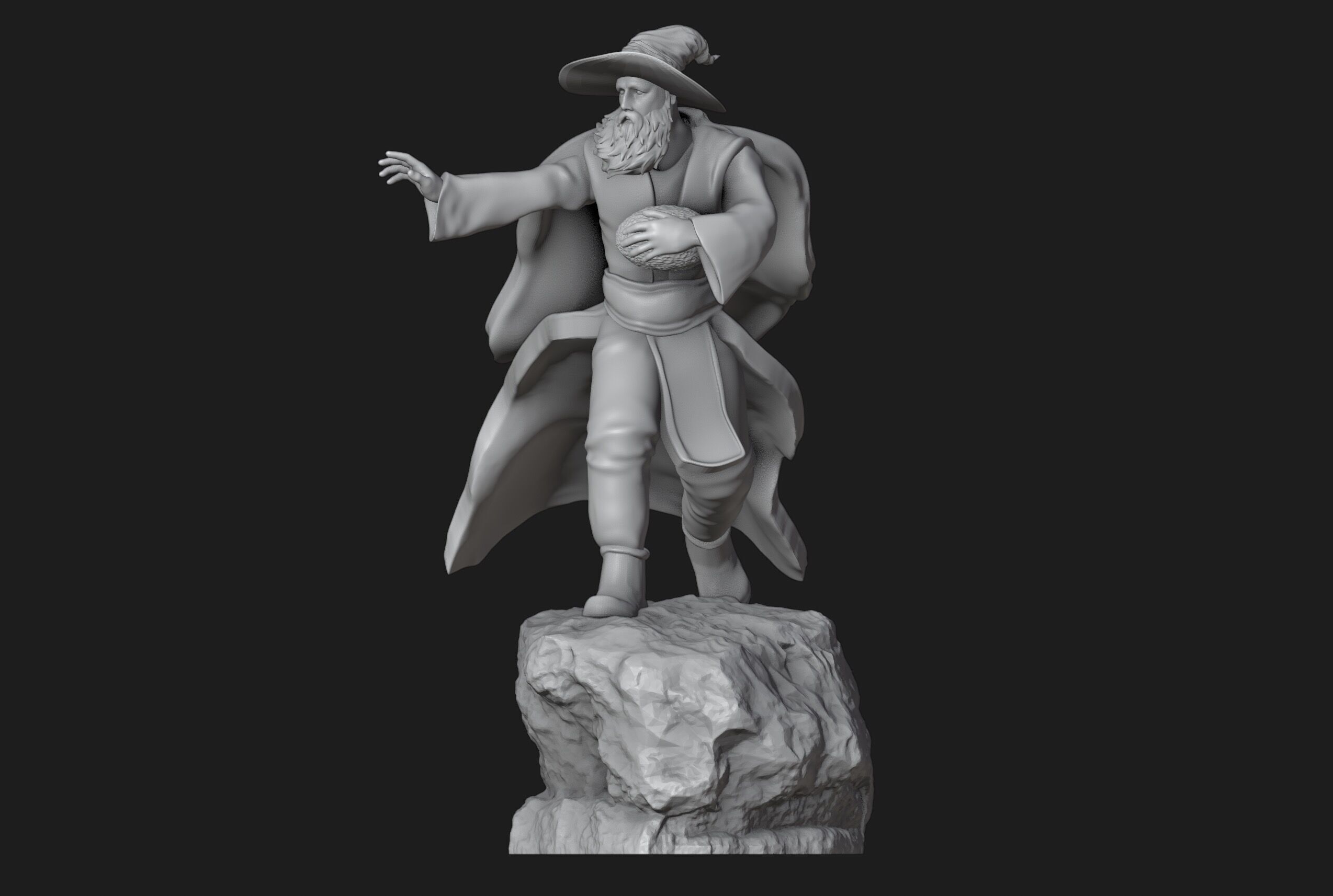 Wizard Running with a Magical Egg 3D print model_1