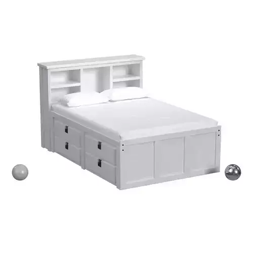 Cali Kids Complete Full Captains Bed in White