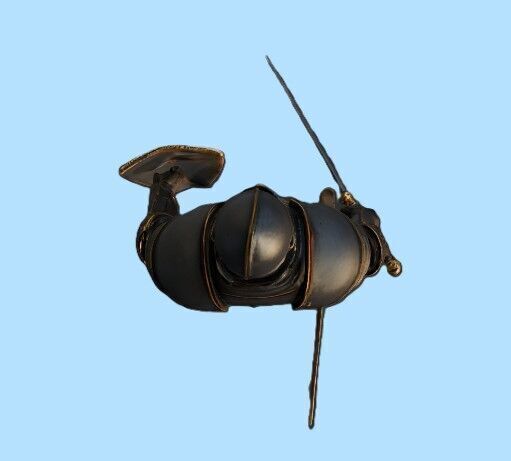 Medieval Black Knight with Ornate Shield and Sword 3D print model_5