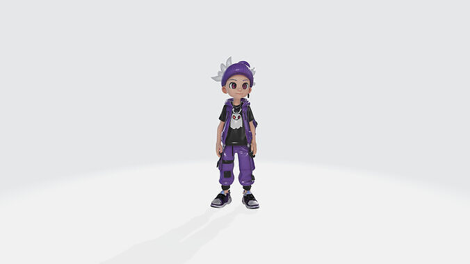 Gastly Skater - Low-Poly 3D Character Free low-poly 3D model