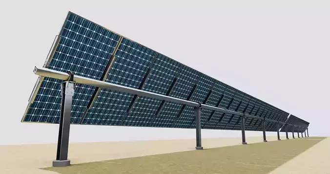 Solar Tracker Table 1x20x2-55-0-55 Degree 3D model
