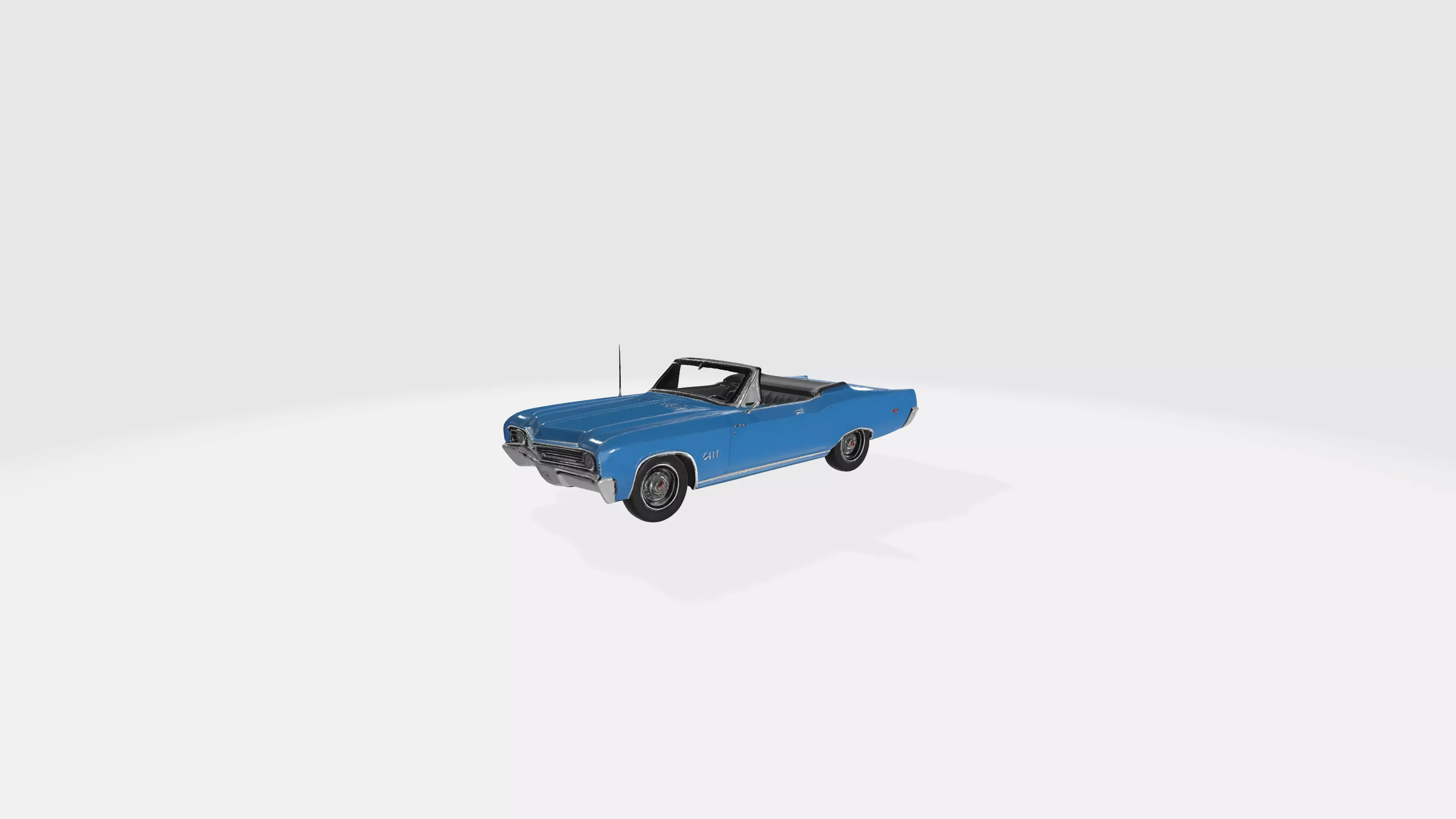 Blue Vintage Convertible 3D Model Free low-poly 3D model