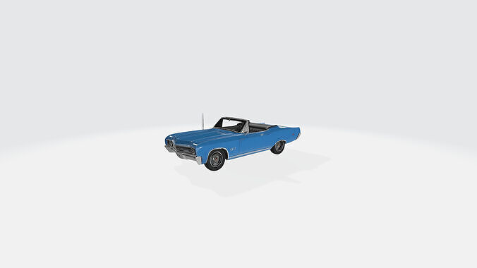 Blue Vintage Convertible 3D Model Free low-poly 3D model