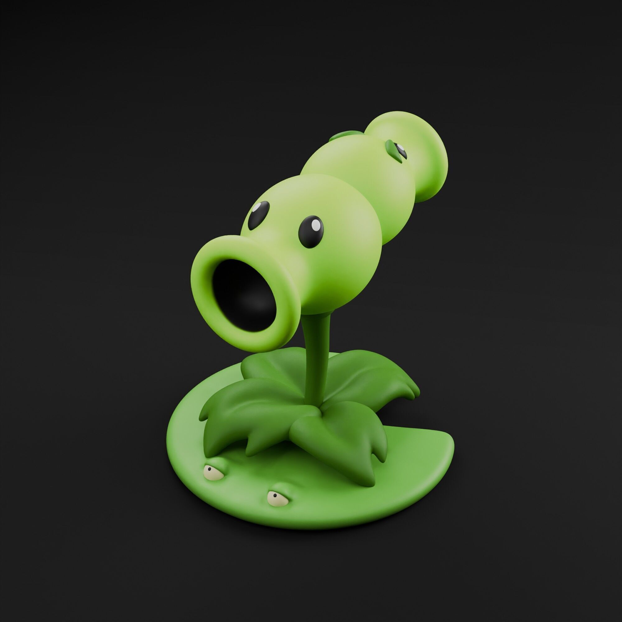 SplitPea Plants vs Zombies 3D print model_2