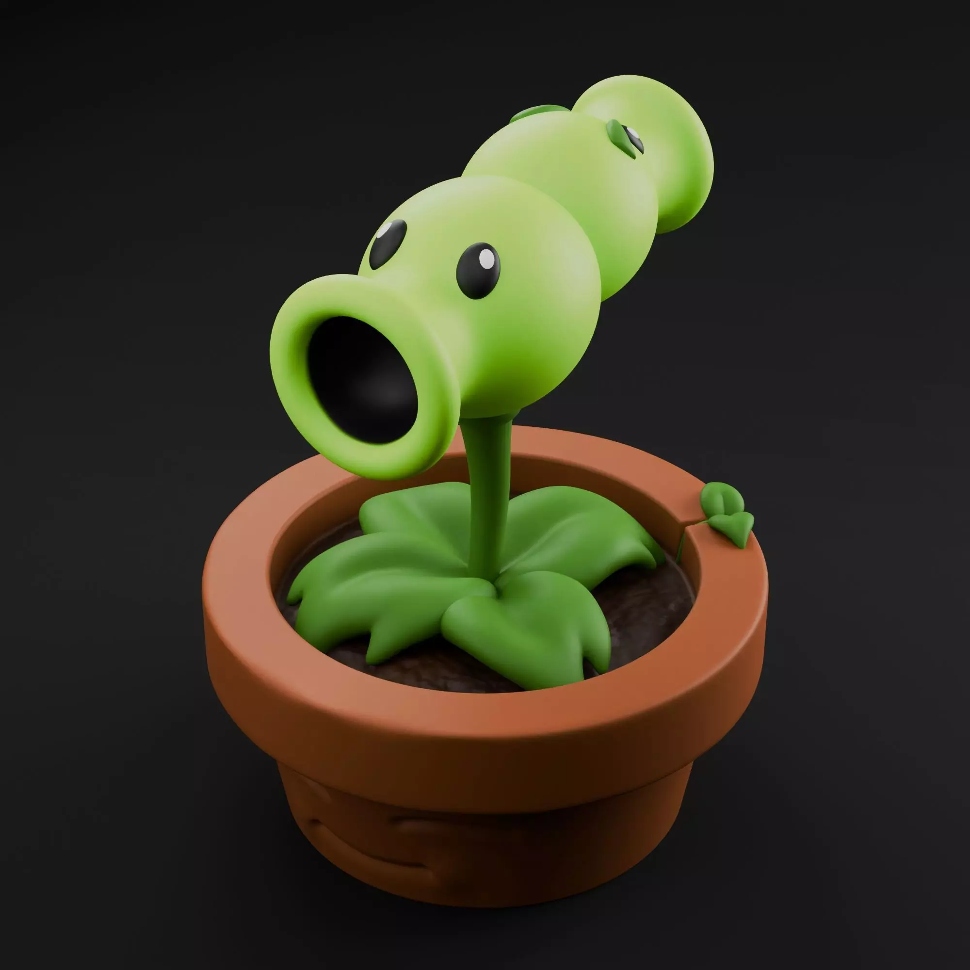 SplitPea Plants vs Zombies 3D print model_0