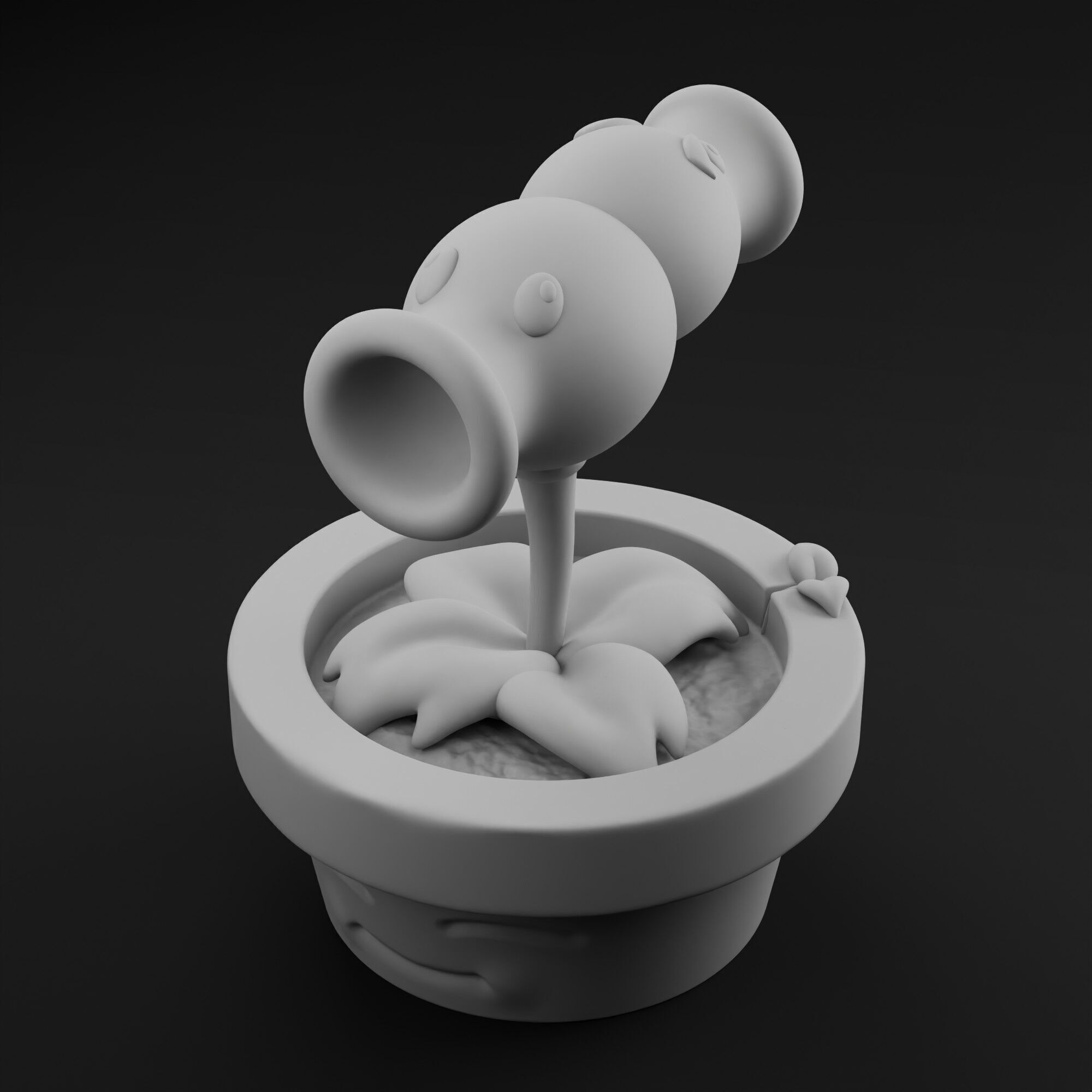 SplitPea Plants vs Zombies 3D print model_3