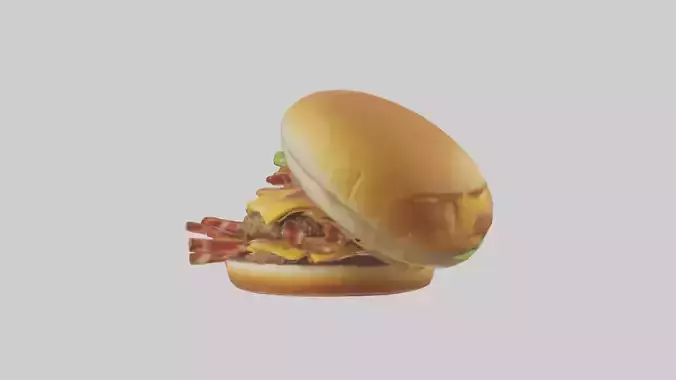 Cheeseburger with bacon model
