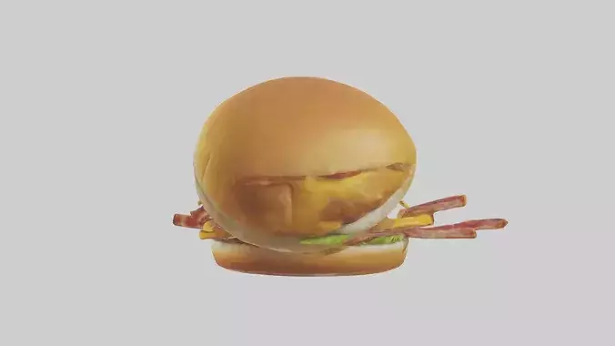 Cheeseburger with bacon model 3D model 3