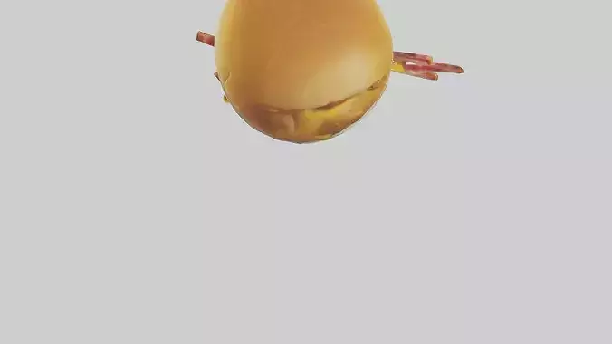 Cheeseburger with bacon model 3D model 5