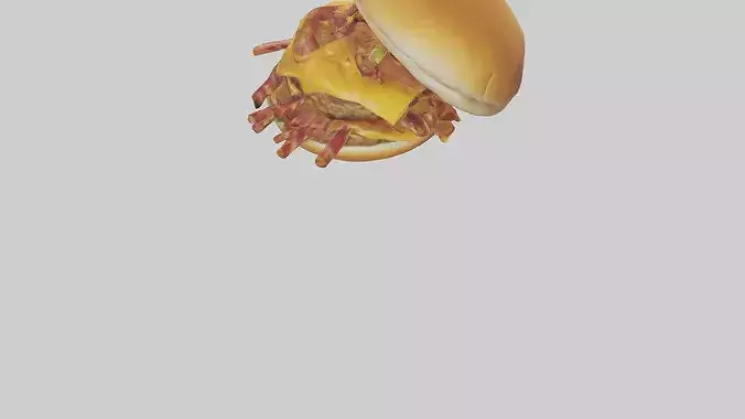 Cheeseburger with bacon model 3D model 4