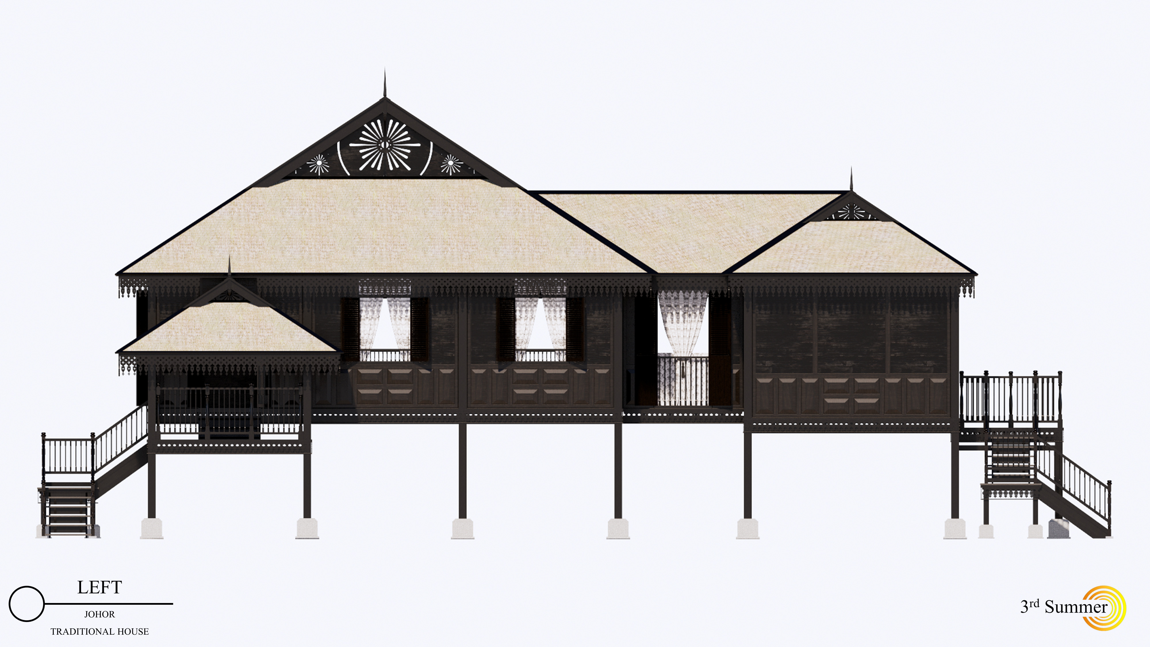 Johor Traditional House of Malaysia 3D model_5