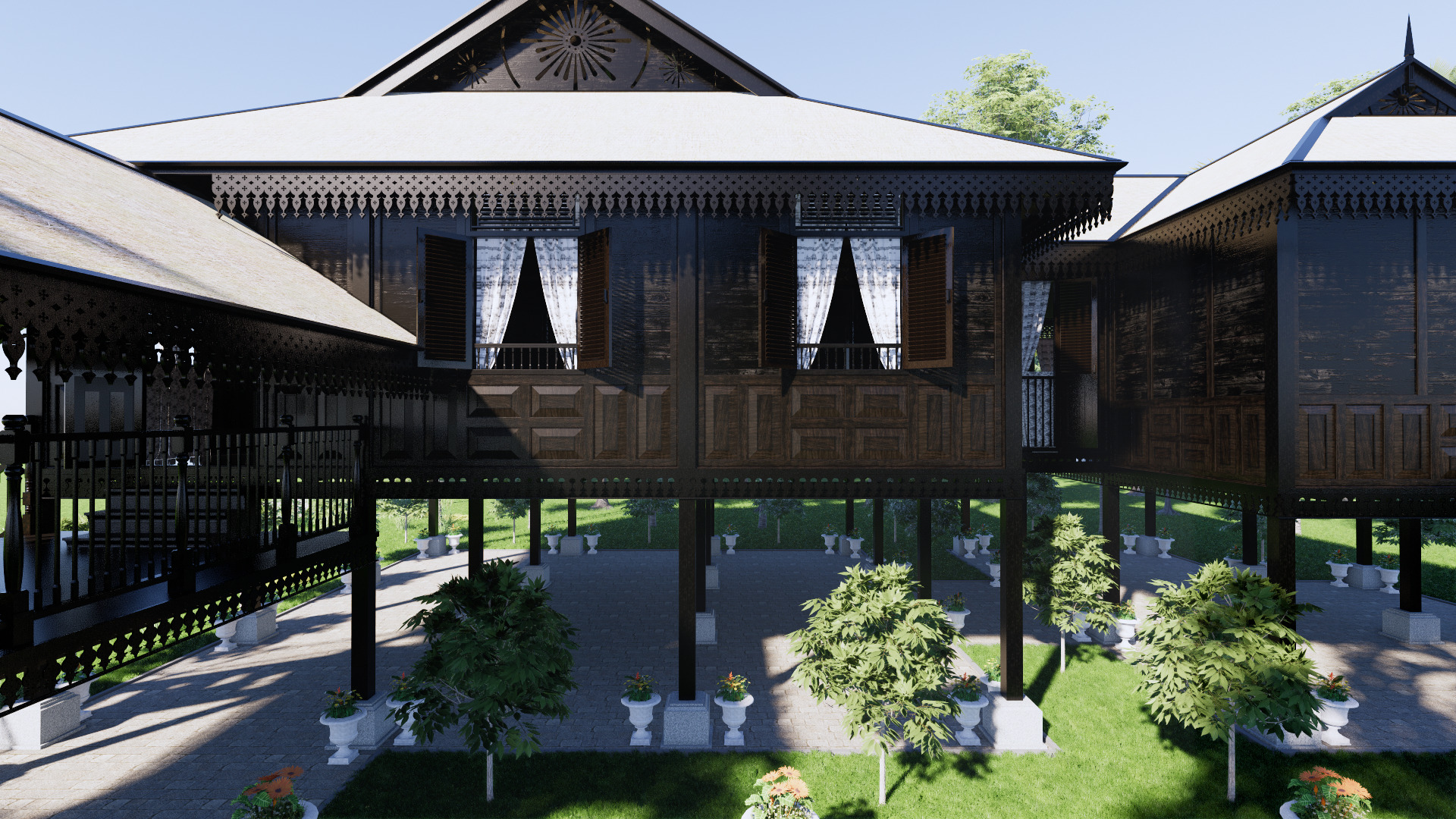 Johor Traditional House of Malaysia 3D model_2