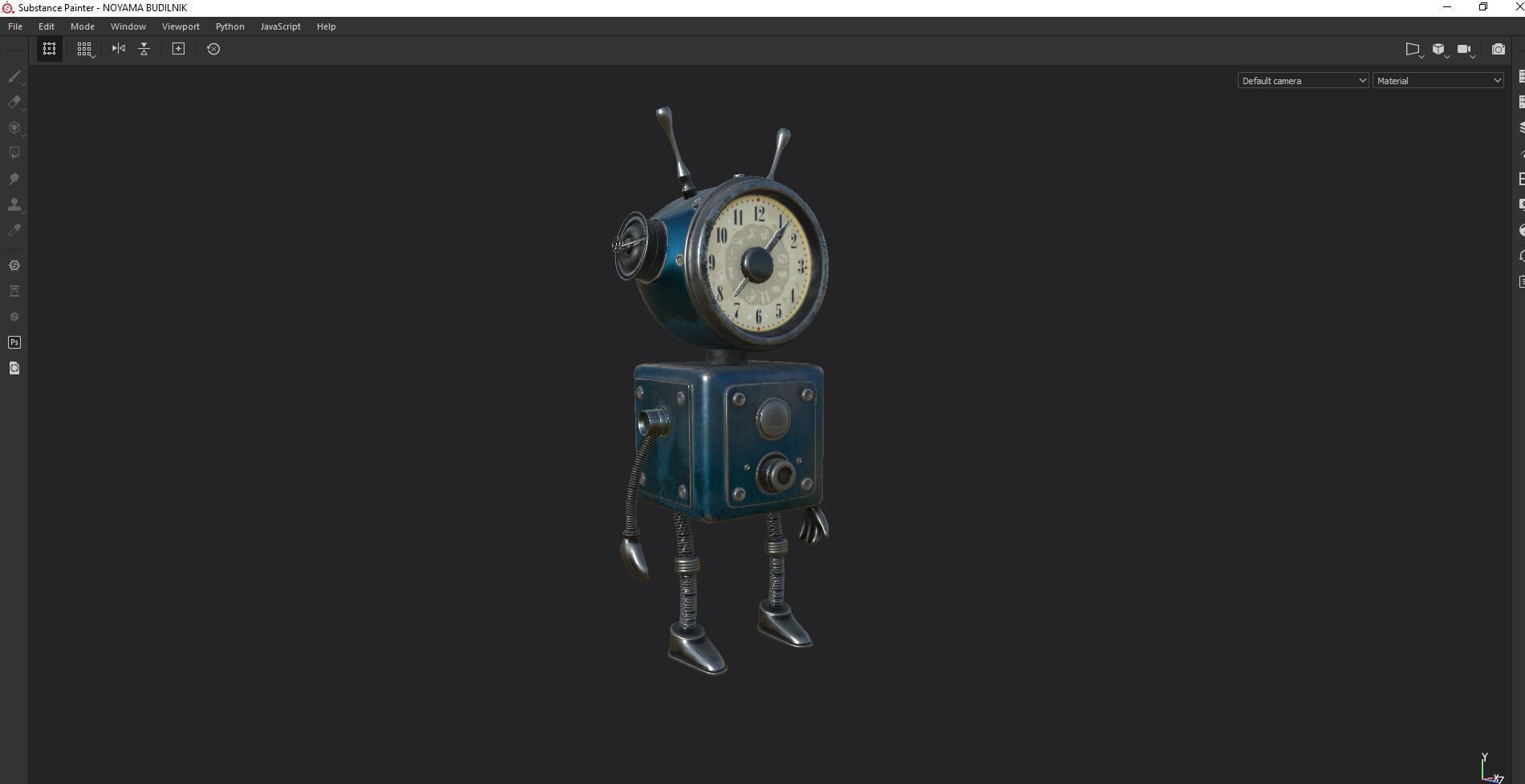 Old Alarm Robot Low-poly 3D model_12