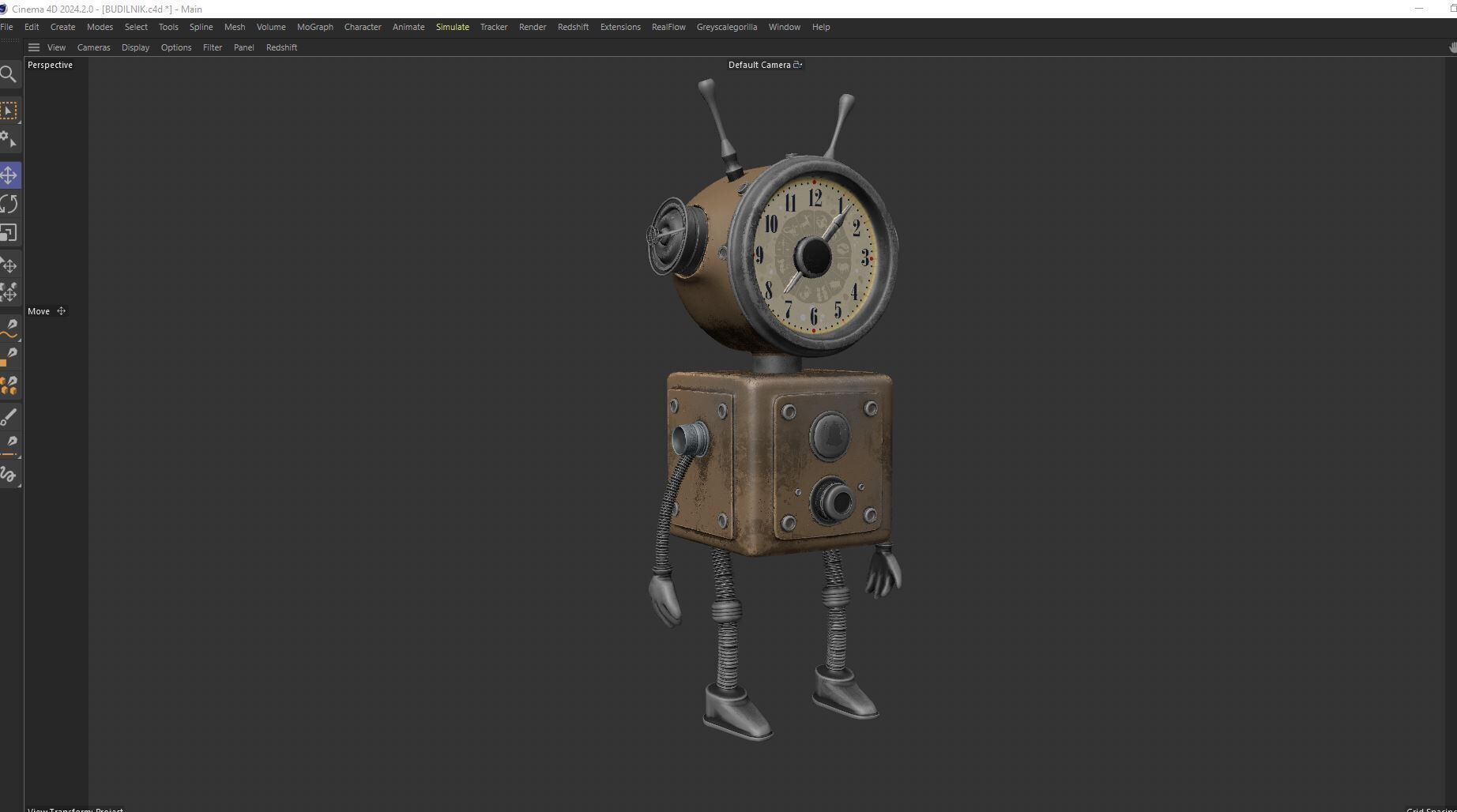 Old Alarm Robot Low-poly 3D model_10