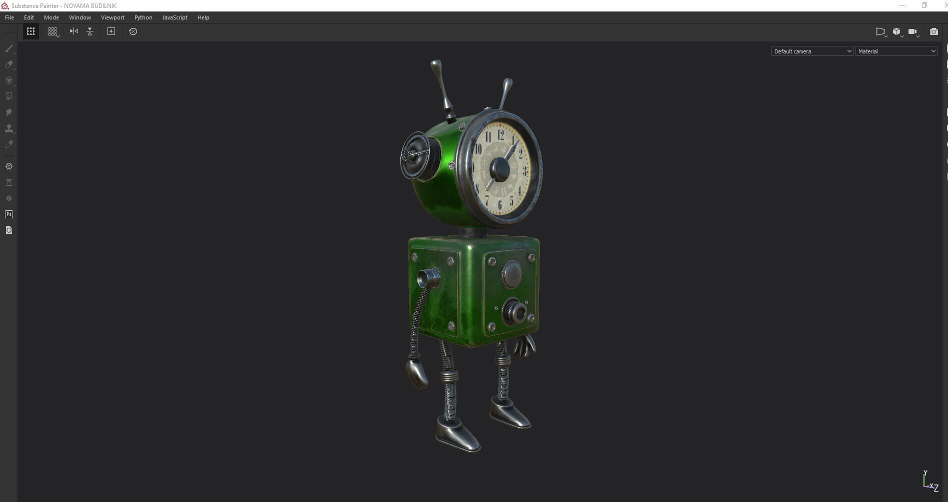 Old Alarm Robot Low-poly 3D model_15