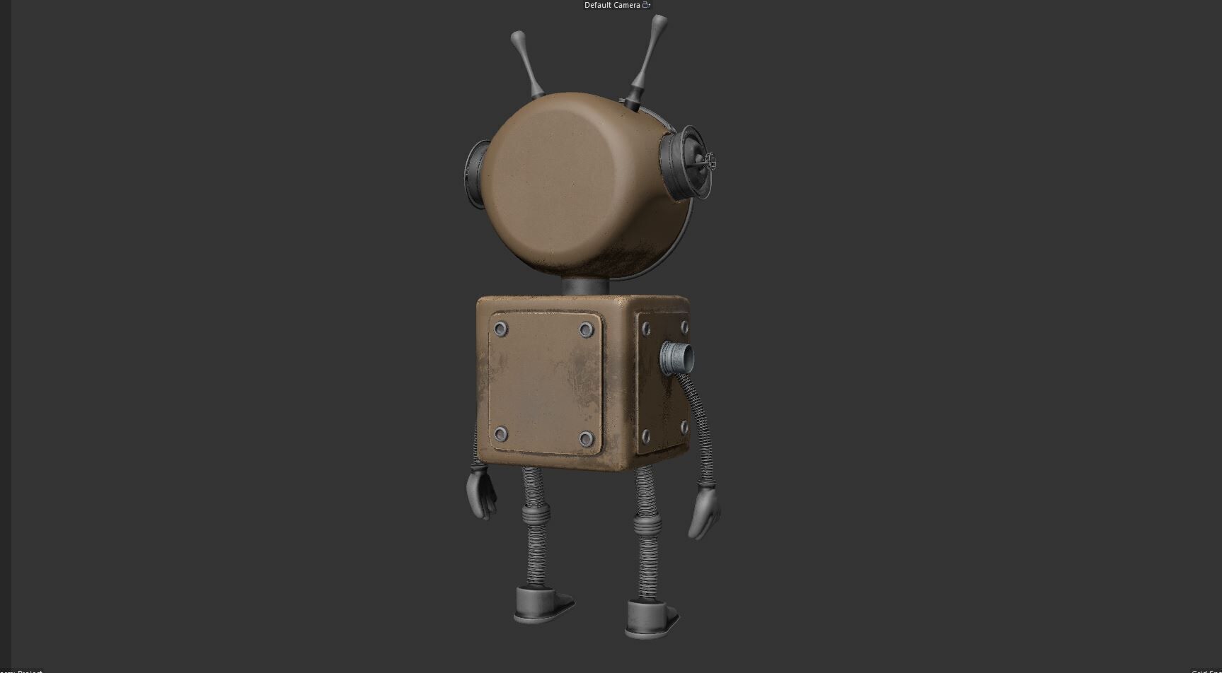 Old Alarm Robot Low-poly 3D model_1