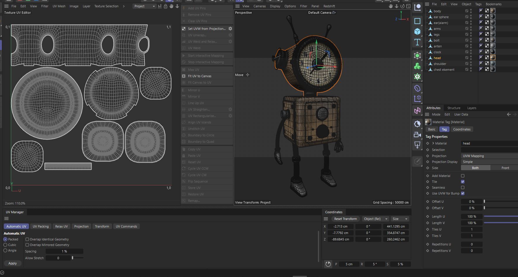 Old Alarm Robot Low-poly 3D model_19