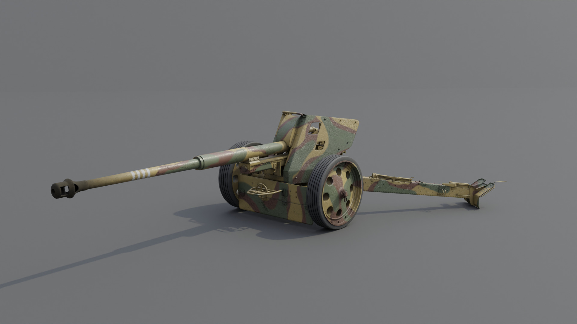 88 mm Pak 43 Anti-Tank Gun Low-poly 3D model_13