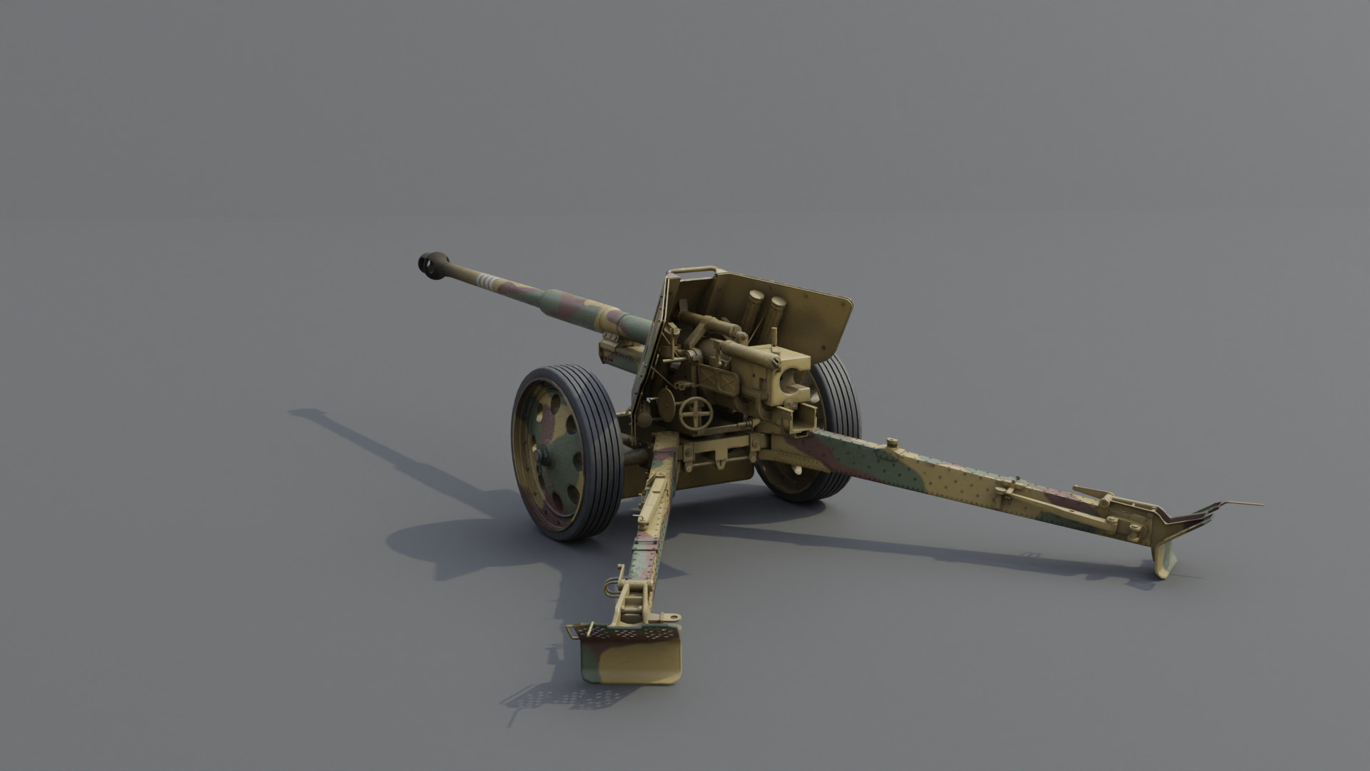 88 mm Pak 43 Anti-Tank Gun Low-poly 3D model_20