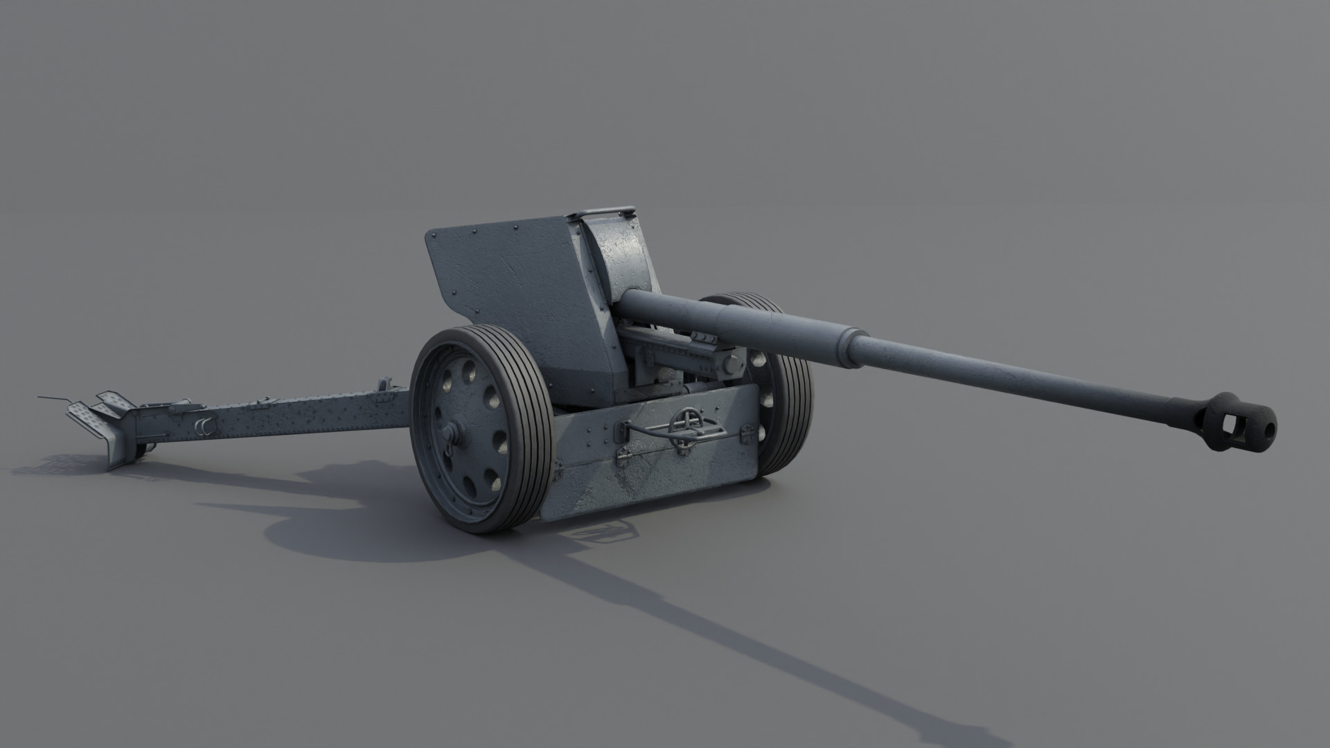 88 mm Pak 43 Anti-Tank Gun Low-poly 3D model_2