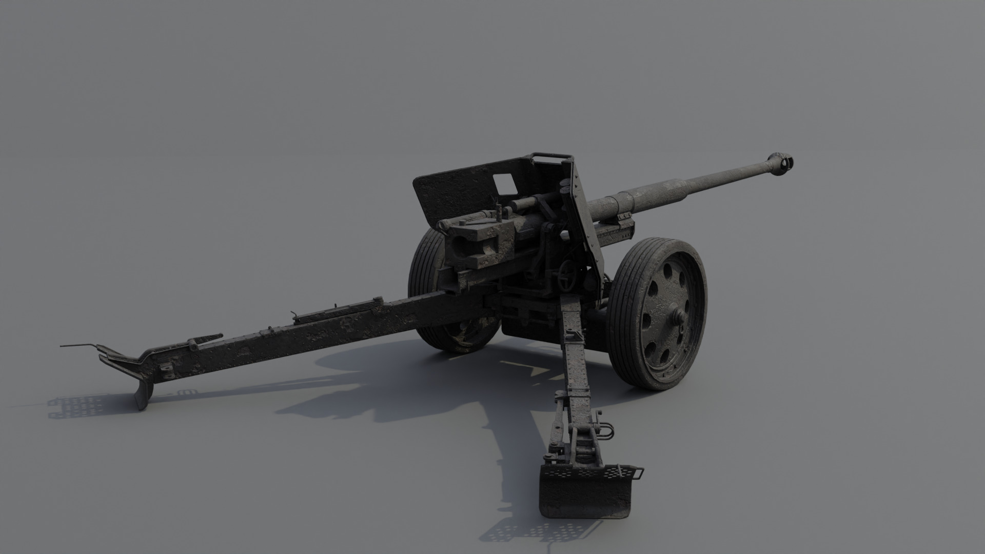88 mm Pak 43 Anti-Tank Gun Low-poly 3D model_12