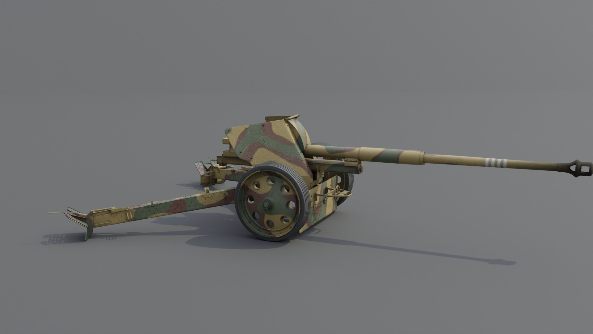 88 mm Pak 43 Anti-Tank Gun Low-poly 3D model_16