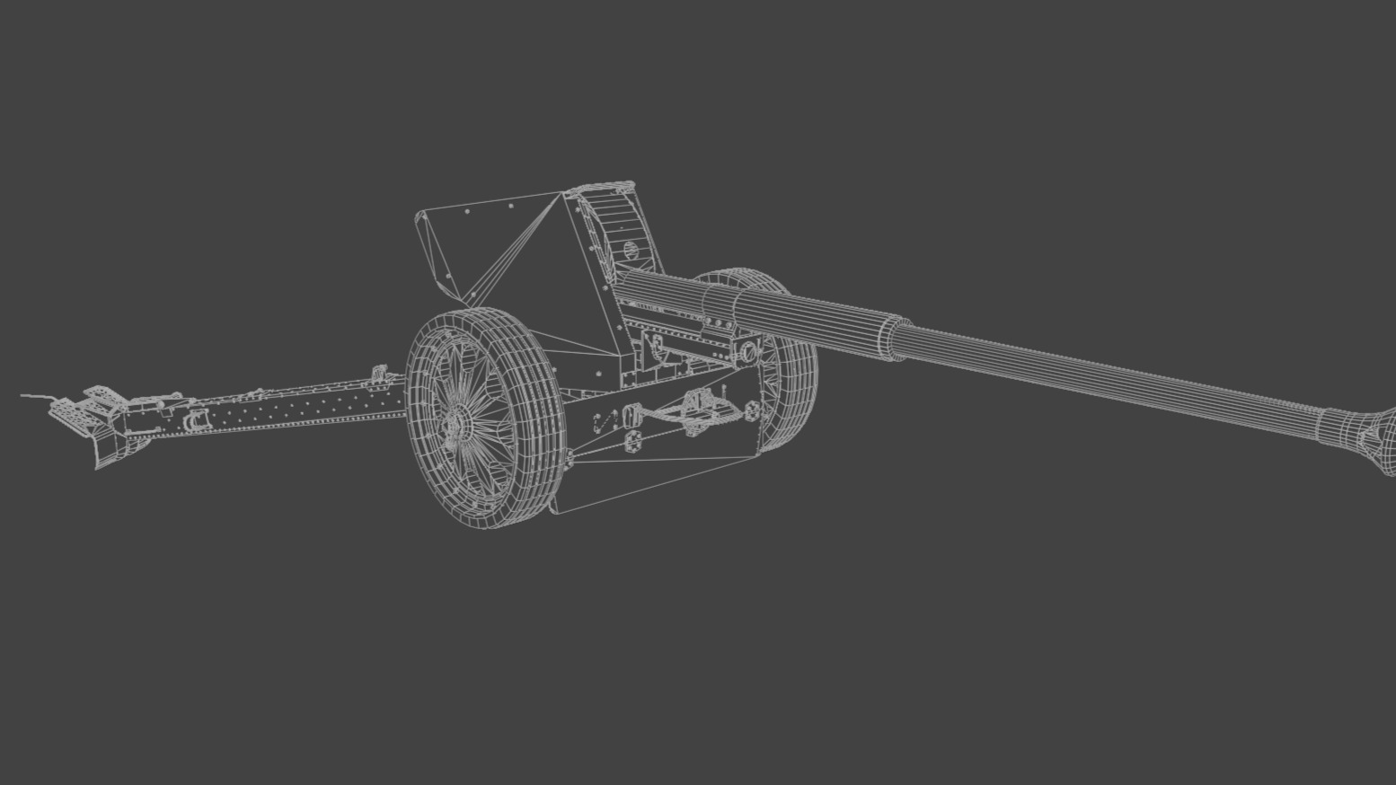 88 mm Pak 43 Anti-Tank Gun Low-poly 3D model_8