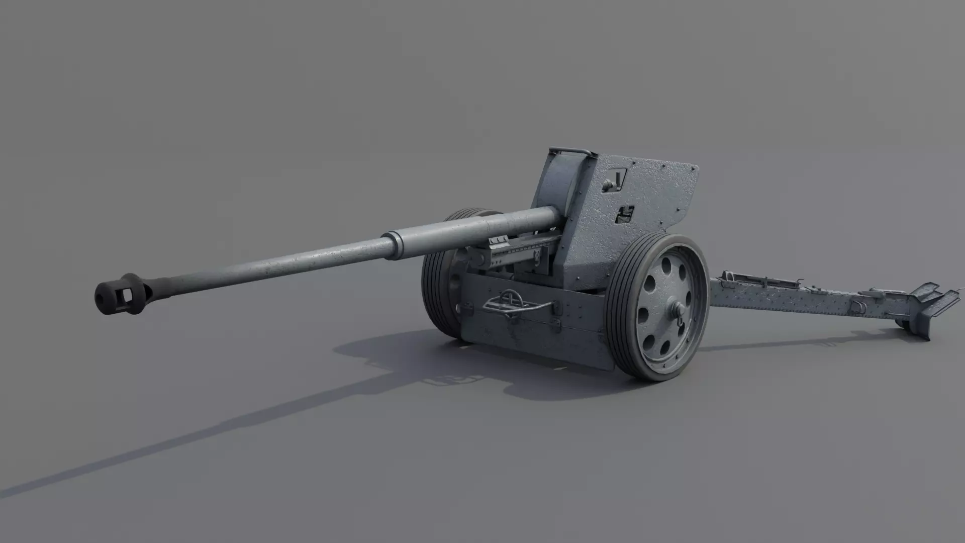 88 mm Pak 43 Anti-Tank Gun Low-poly 3D model_0
