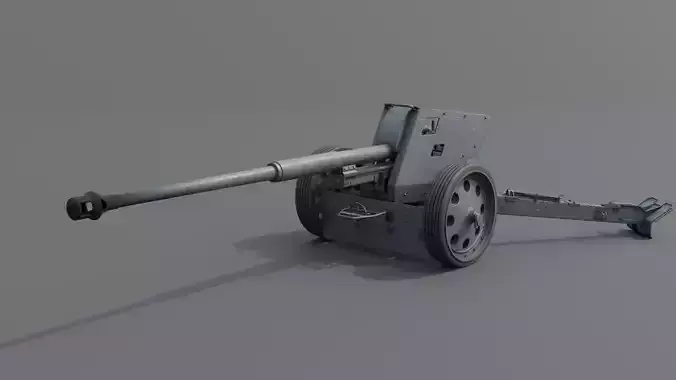 88 mm Pak 43 Anti-Tank Gun Low-poly 3D model