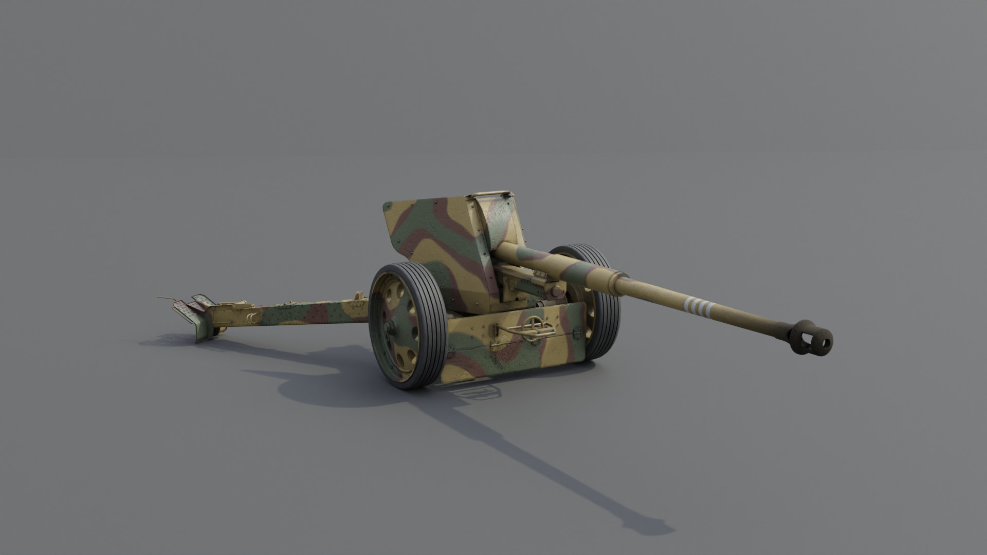 88 mm Pak 43 Anti-Tank Gun Low-poly 3D model_15