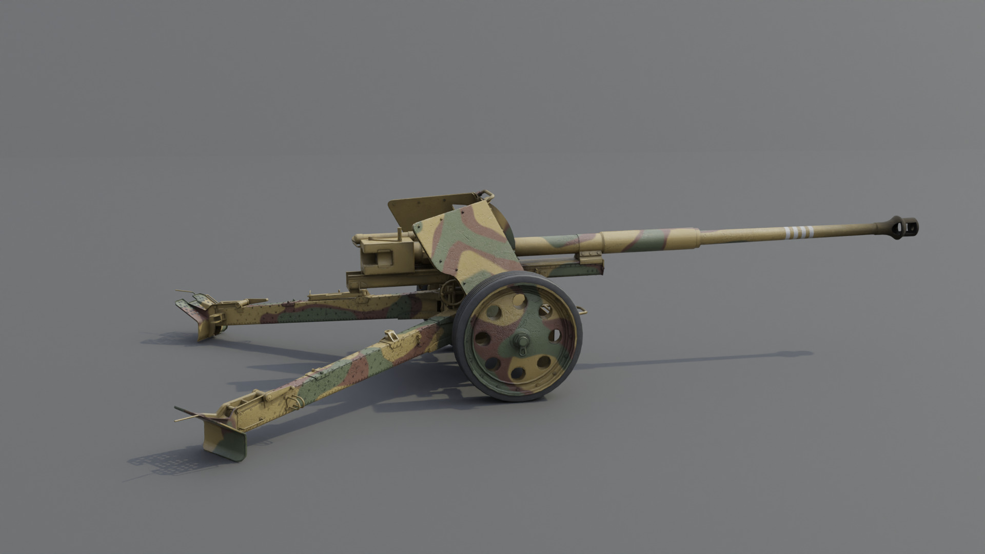 88 mm Pak 43 Anti-Tank Gun Low-poly 3D model_17